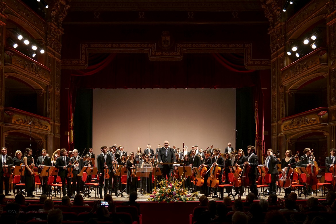 Un'immagine della grande orchestra del Conservatorio ph. Vincenzo Mineo