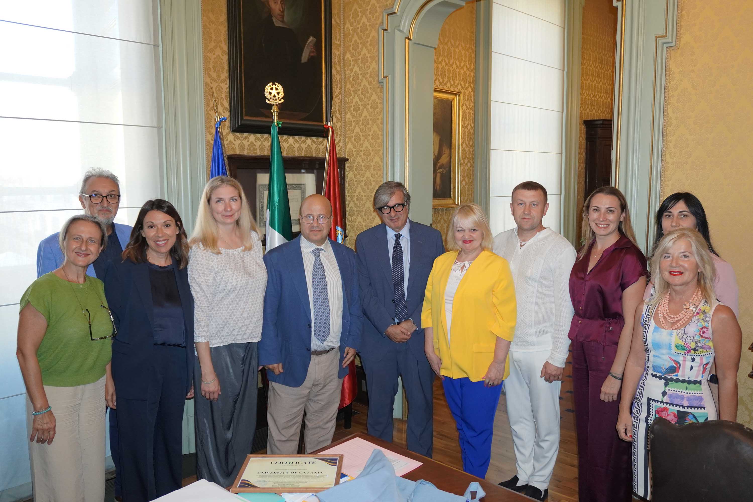 Le delegazioni di Unict e dell'ateneo di Poltava
