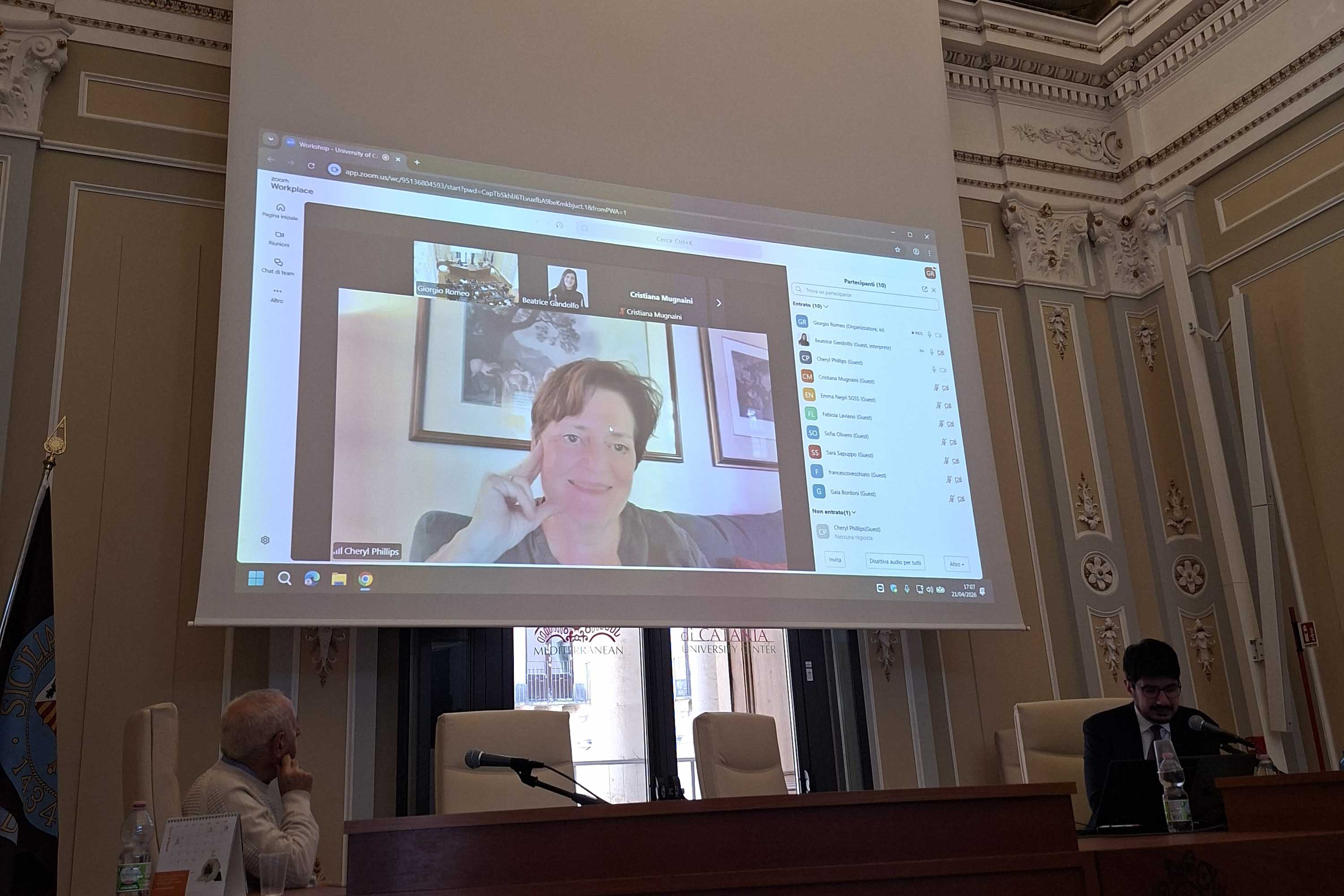 Cherly Phillips in video collegamento