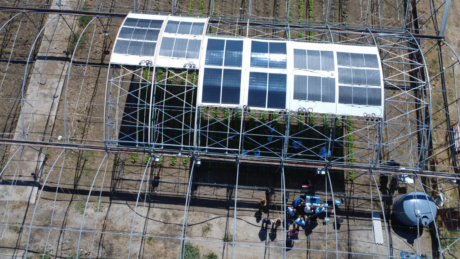 L'impianto agrivoltaico visto dall'alto