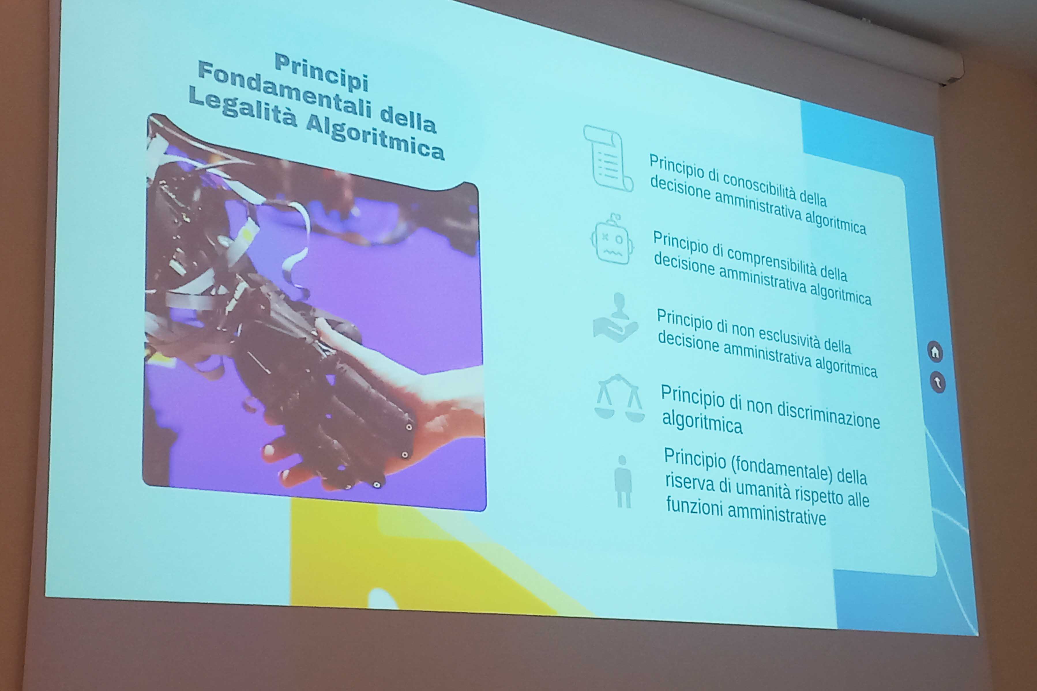 Una delle slide mostrate nel corso dell'incontro