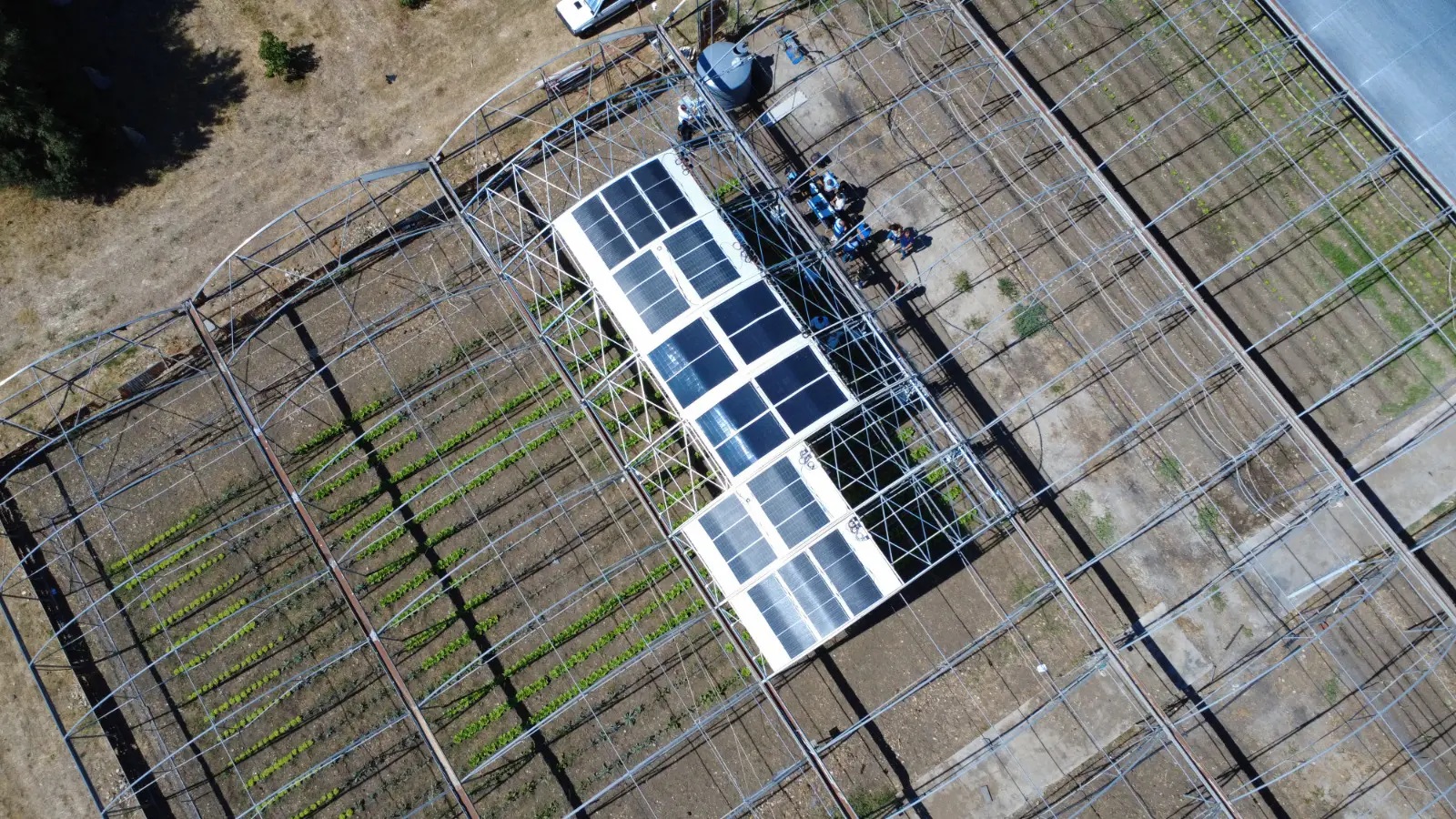 L'impianto agrivoltaico visto dall'alto