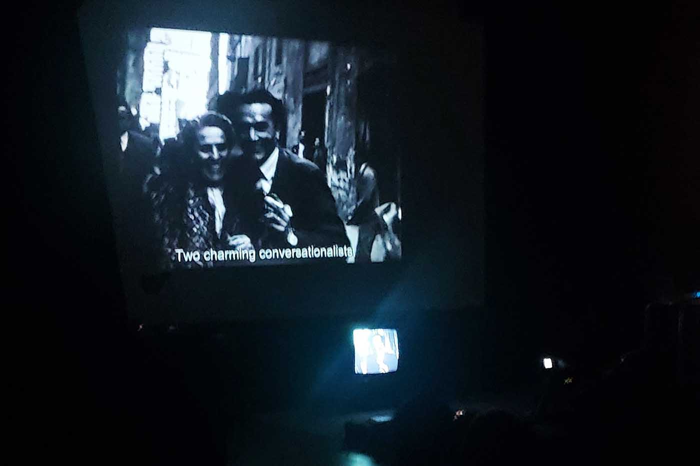 Un momento della proiezione di un film 