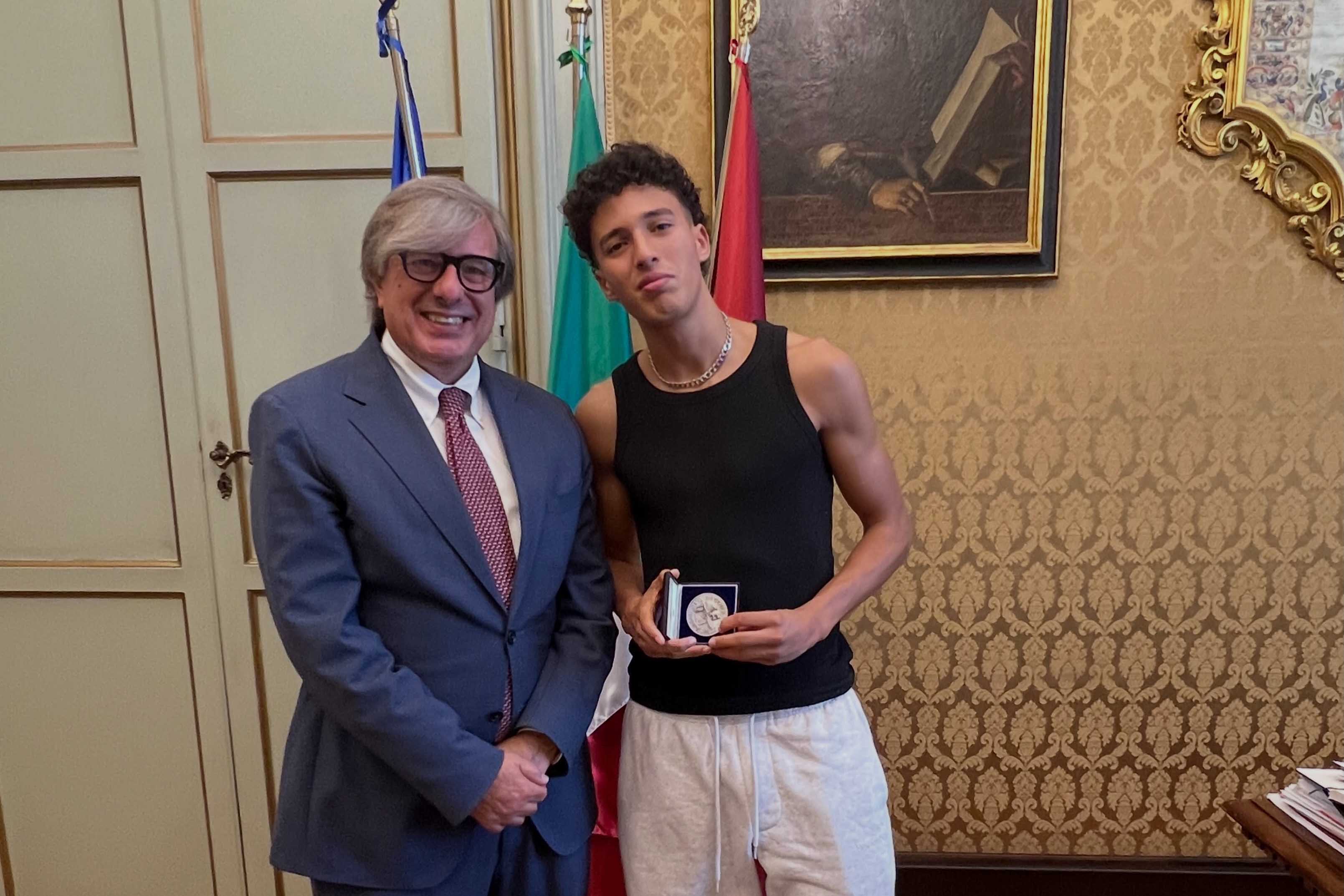 Il rettore Enrico Foti e Mohamed Soudassi