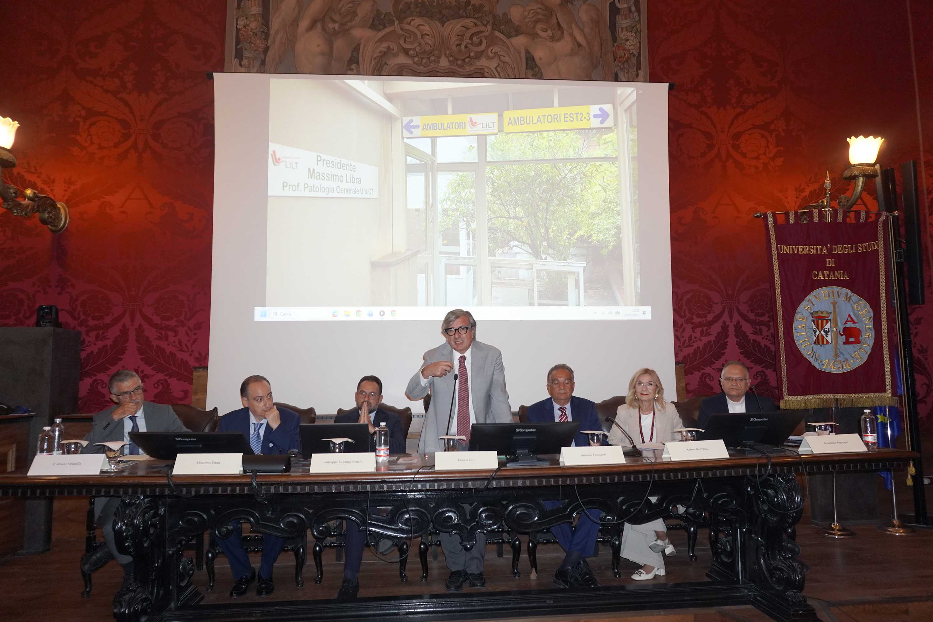 L'intervento del rettore Enrico Foti