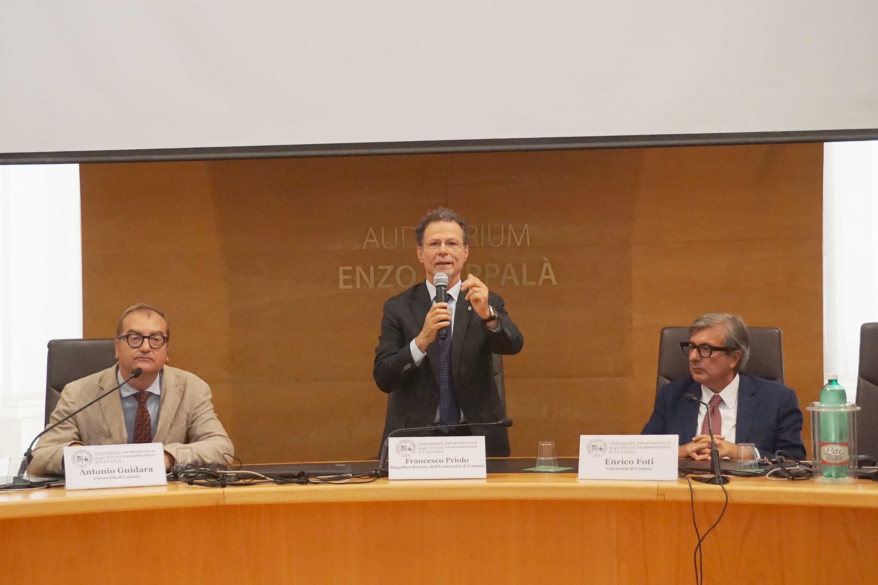 In foto da sinistra Antonio Guidara, Francesco Priolo e Enrico Foti