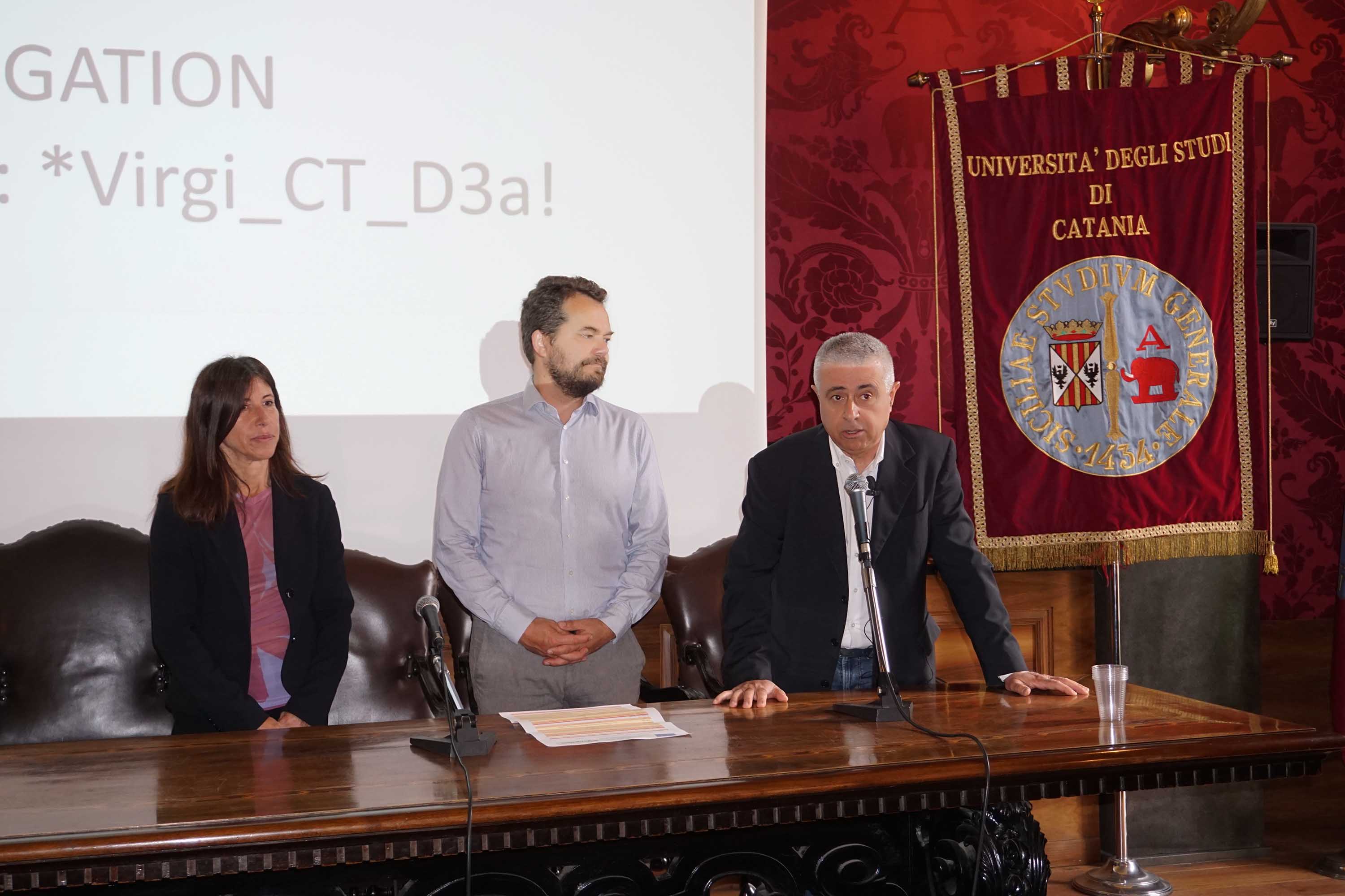 In foto da sinistra Simona Consoli, Hervé Vanderschuren e Carmelo Rapisarda