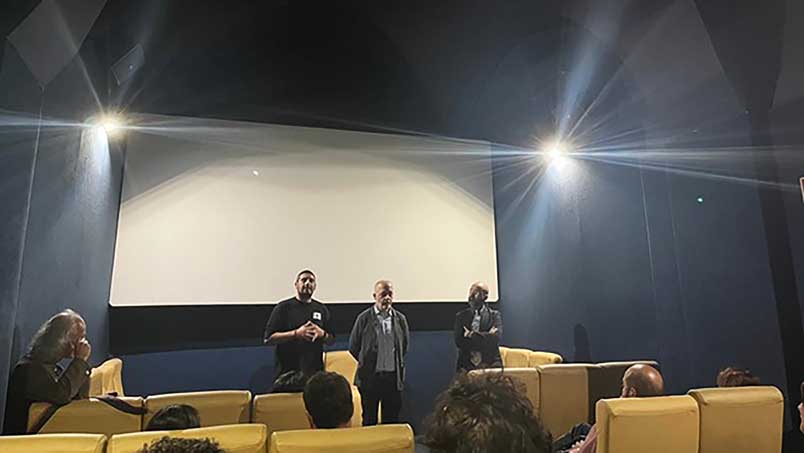 I tre direttori del Catania Film Fest durante la presentazione iniziale. Da sinistra: Daniele Urciuolo, Cateno Piazza ed Emanuele Rauco