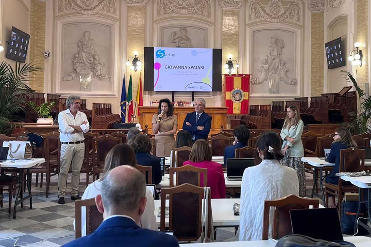 Un momento dell'intervento della rettrice dell'Università di Messina, Giovanna Spatari