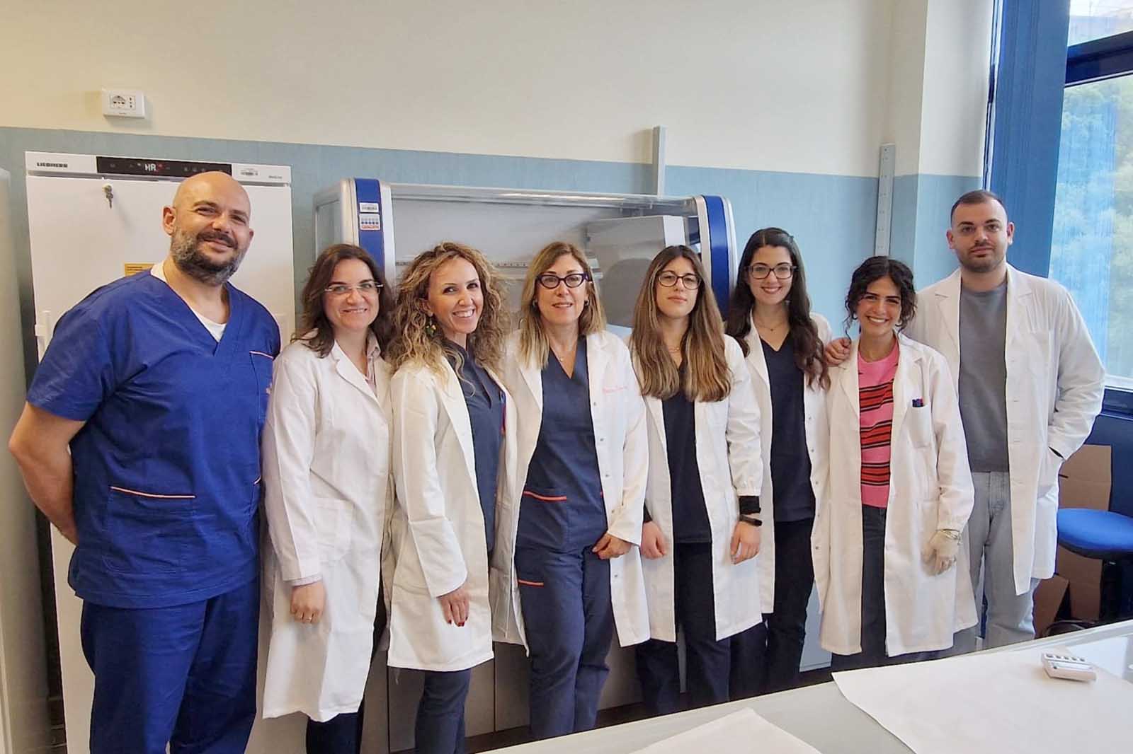 In foto da sinistra Michele Massimino, Stefania Stella, Silvia Vitale, Livia Manzella, Melissa Drago, Cristina Tomarchio, Marzia Costanzo e Antonio Sollima