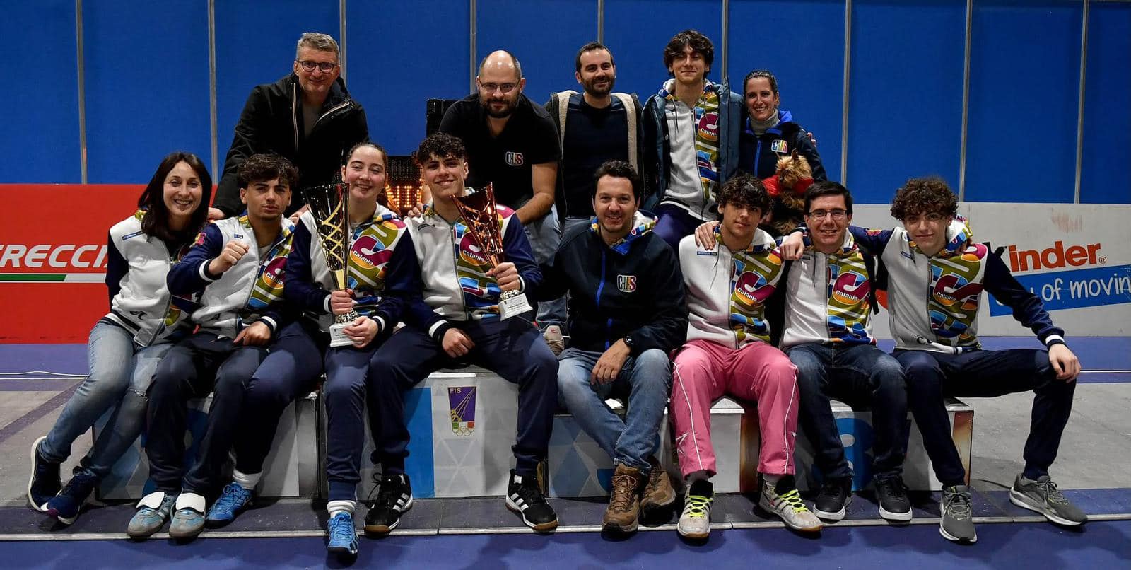 La squadra di scherma del Cus Catania