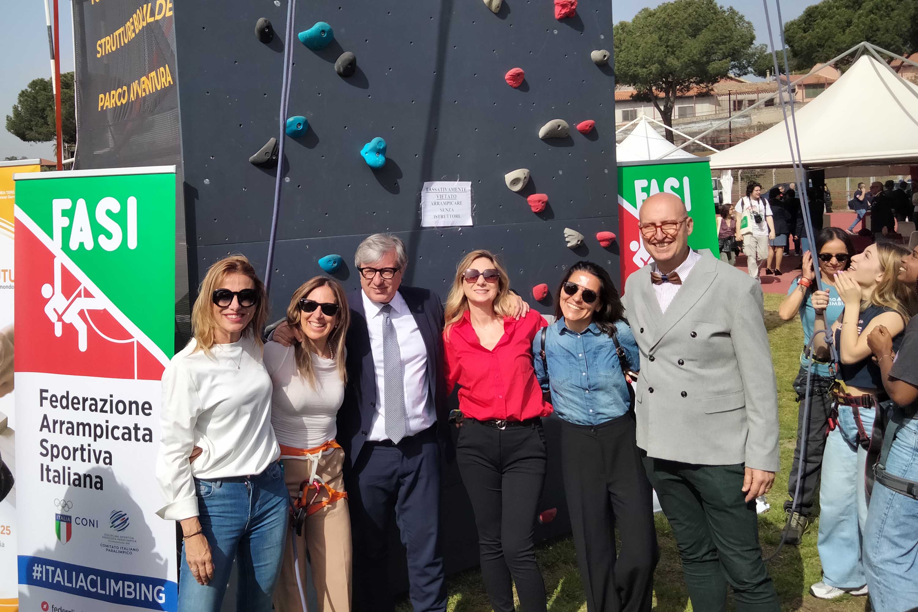Cosimo Fortuna davanti alla Climbing Tower