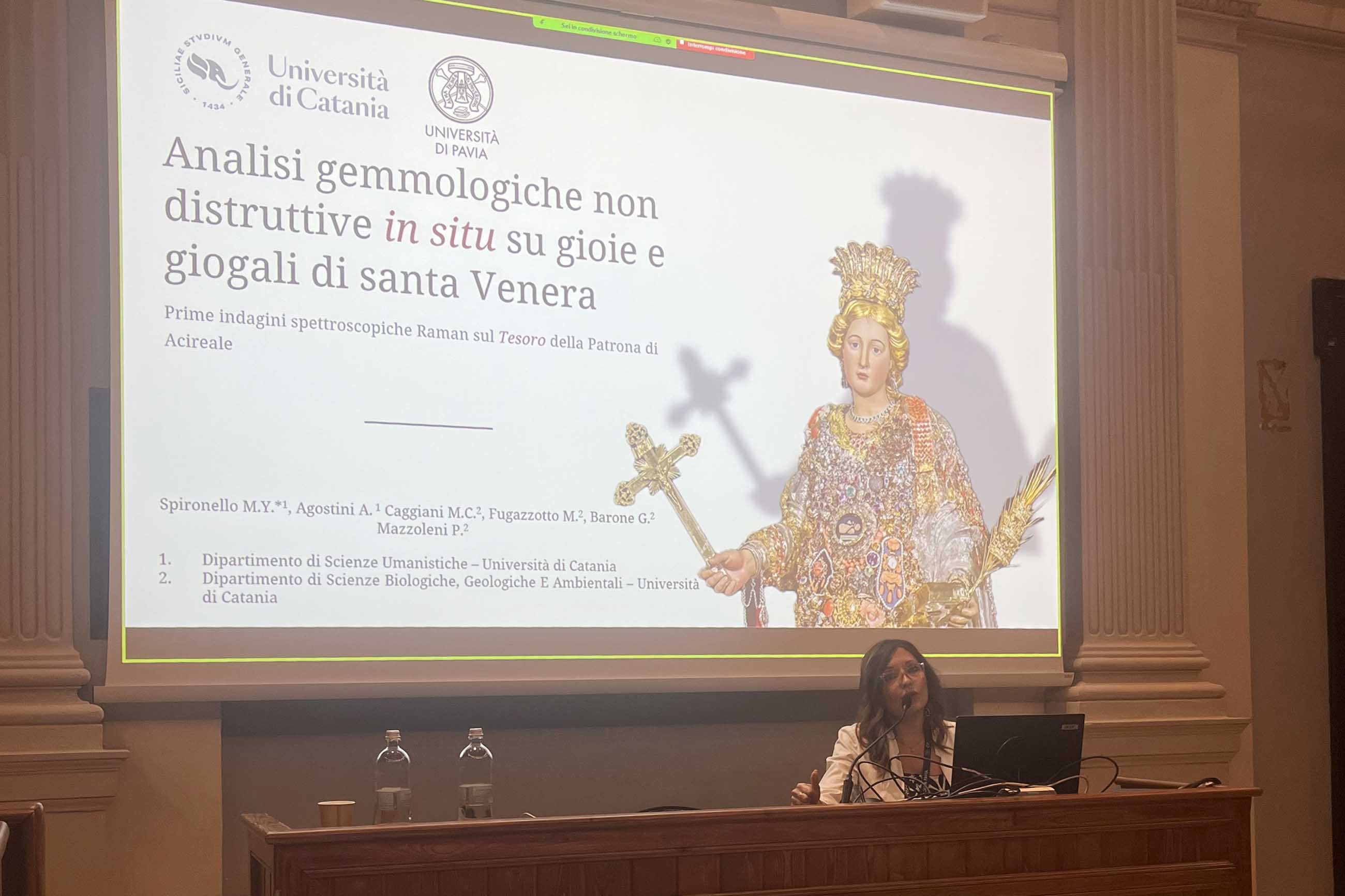Un momento dell'intervento di Marilisa Spironello di Unict