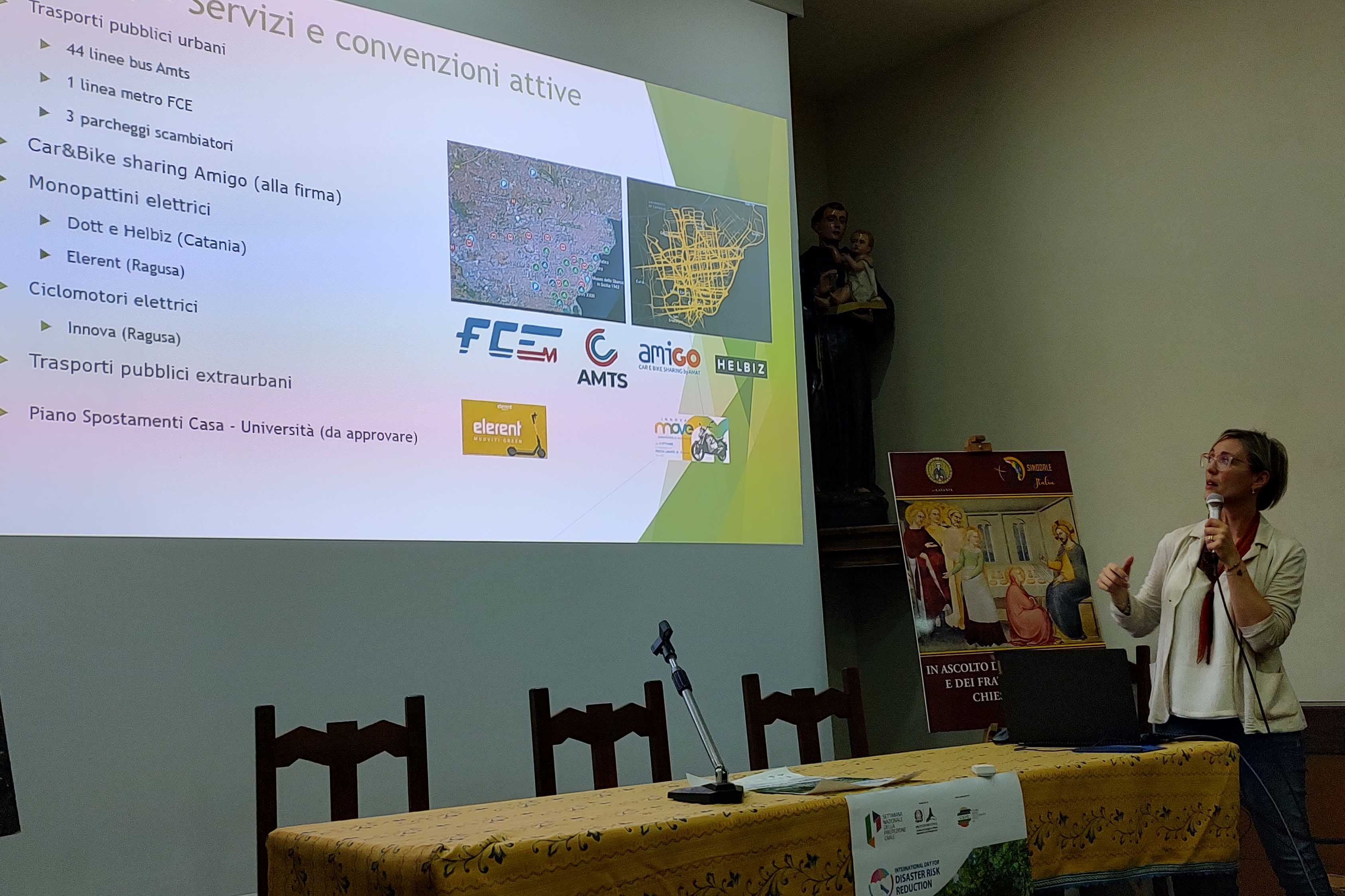 Un momento dell'intervento di Agata Basile