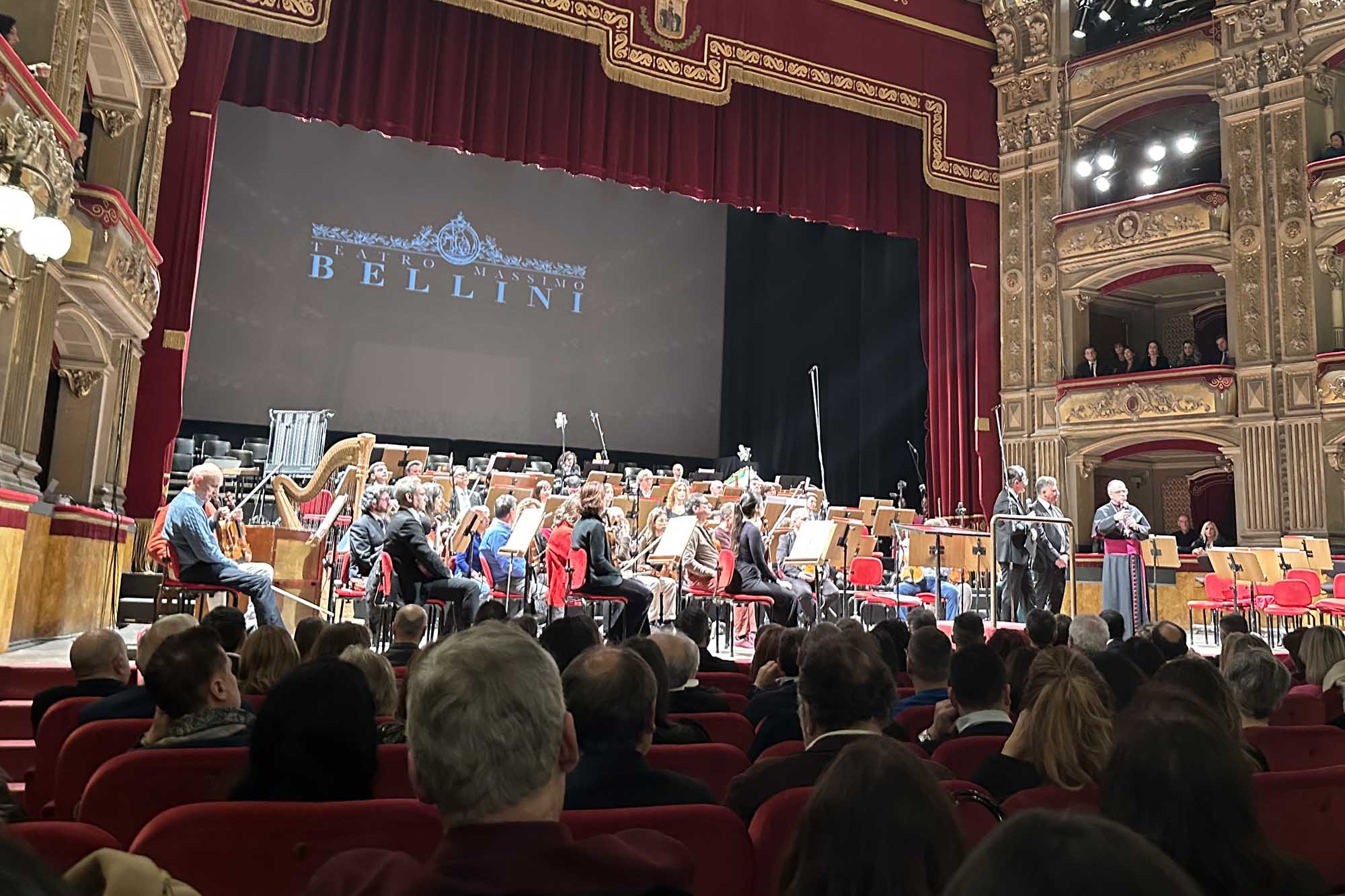 Un momento della presentazione del concerto