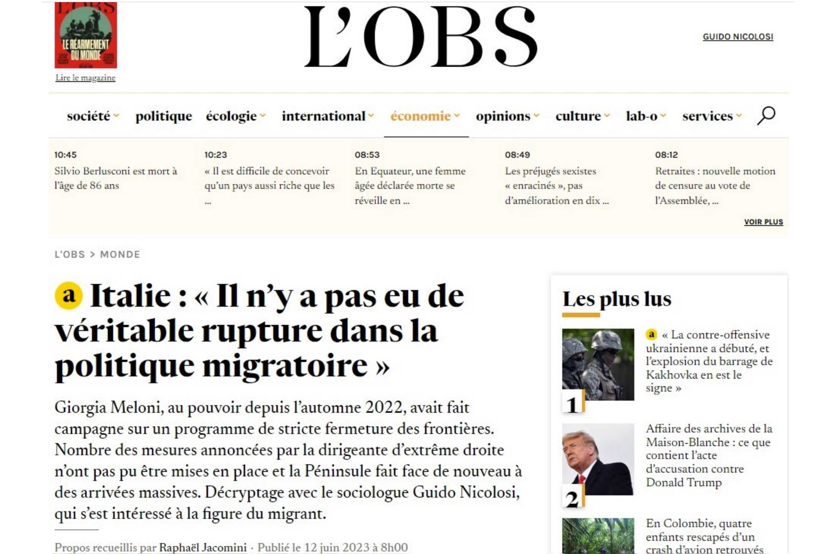 La versione online di L'OBS