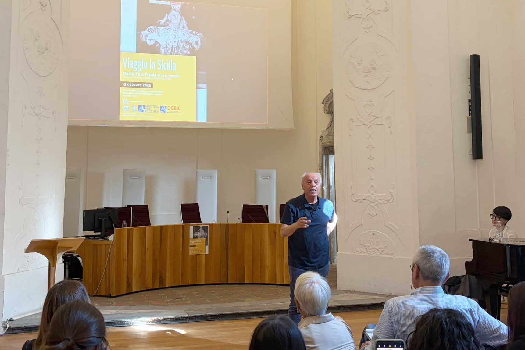 Un momento dell'intervento di Mario Pirovano