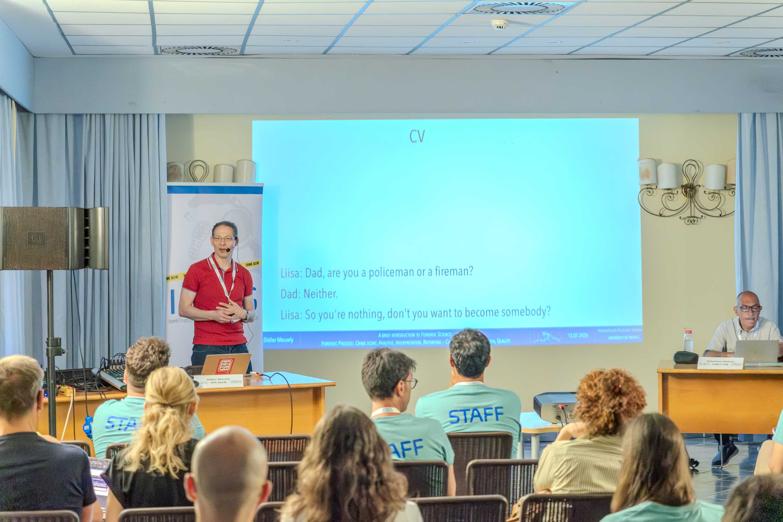 In foto Didier Meuwly durante una "lectio" a Ifoss 2026