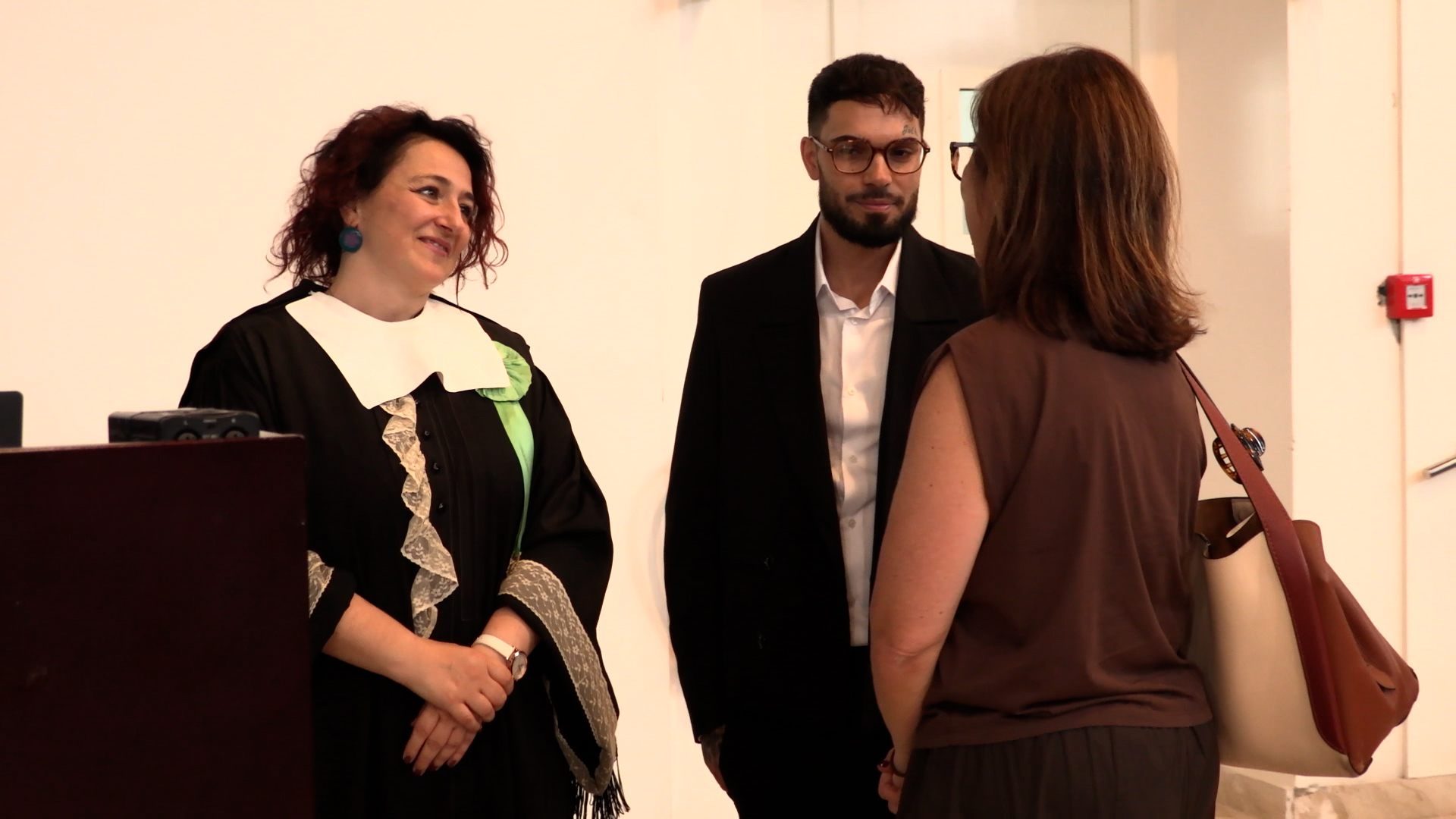 La docente Daniela Ferrarello con lo studente Giuseppe Bellia