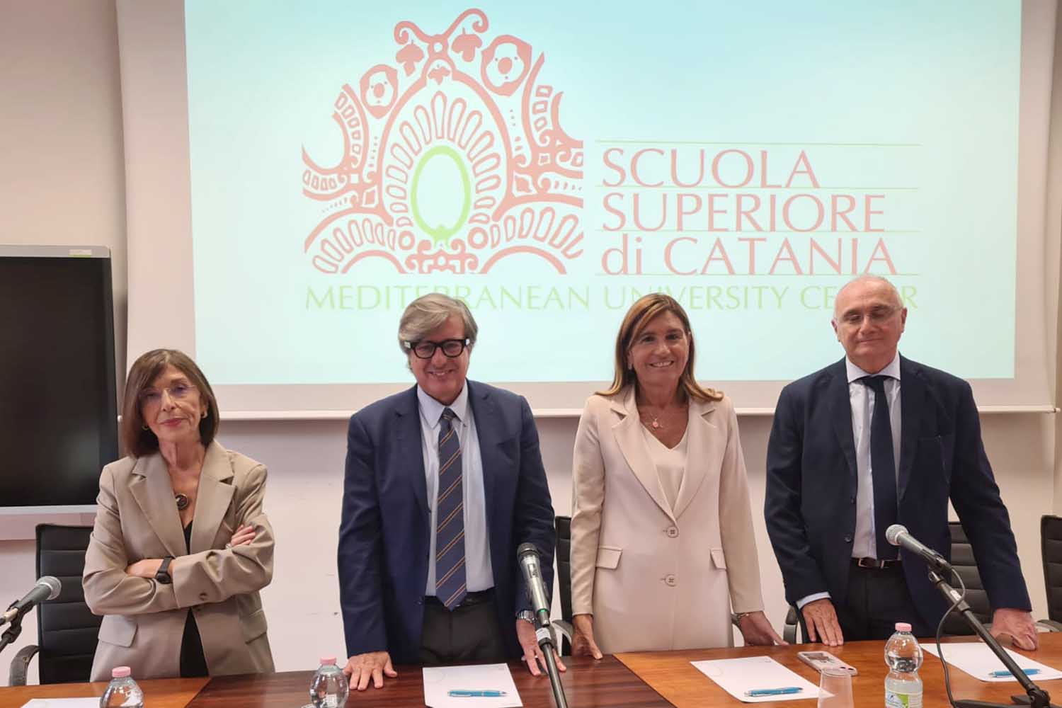 In foto da sinistra Lina Scalisi, Enrico Foti, Ida Nicotra, Armando Conti