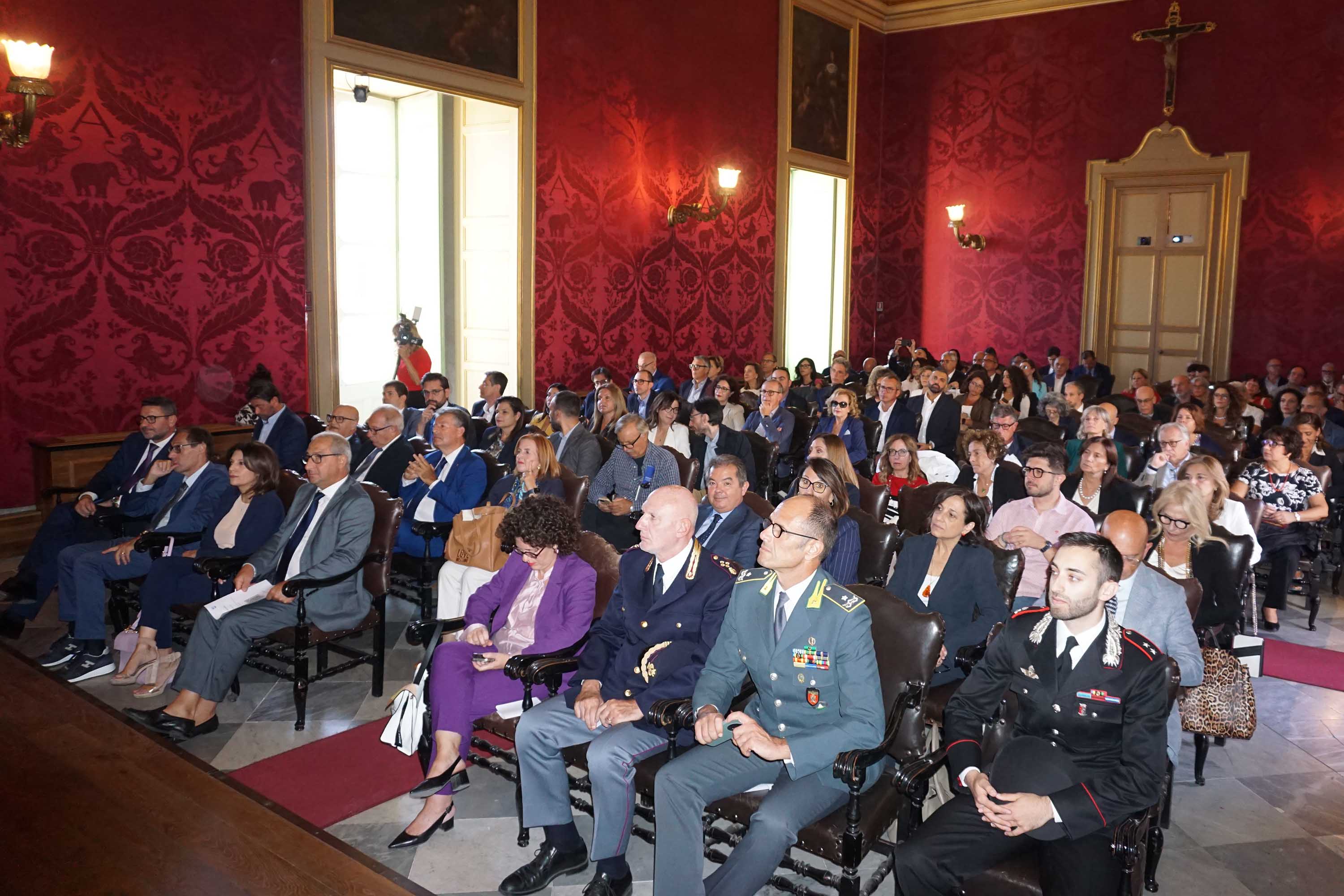 Il pubblico presente nell'aula magna