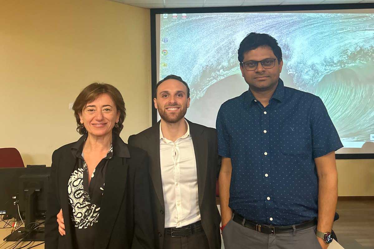 In foto da sinistra Vittoria Catara, Daniele Nicotra e Ramesh Vetukuri