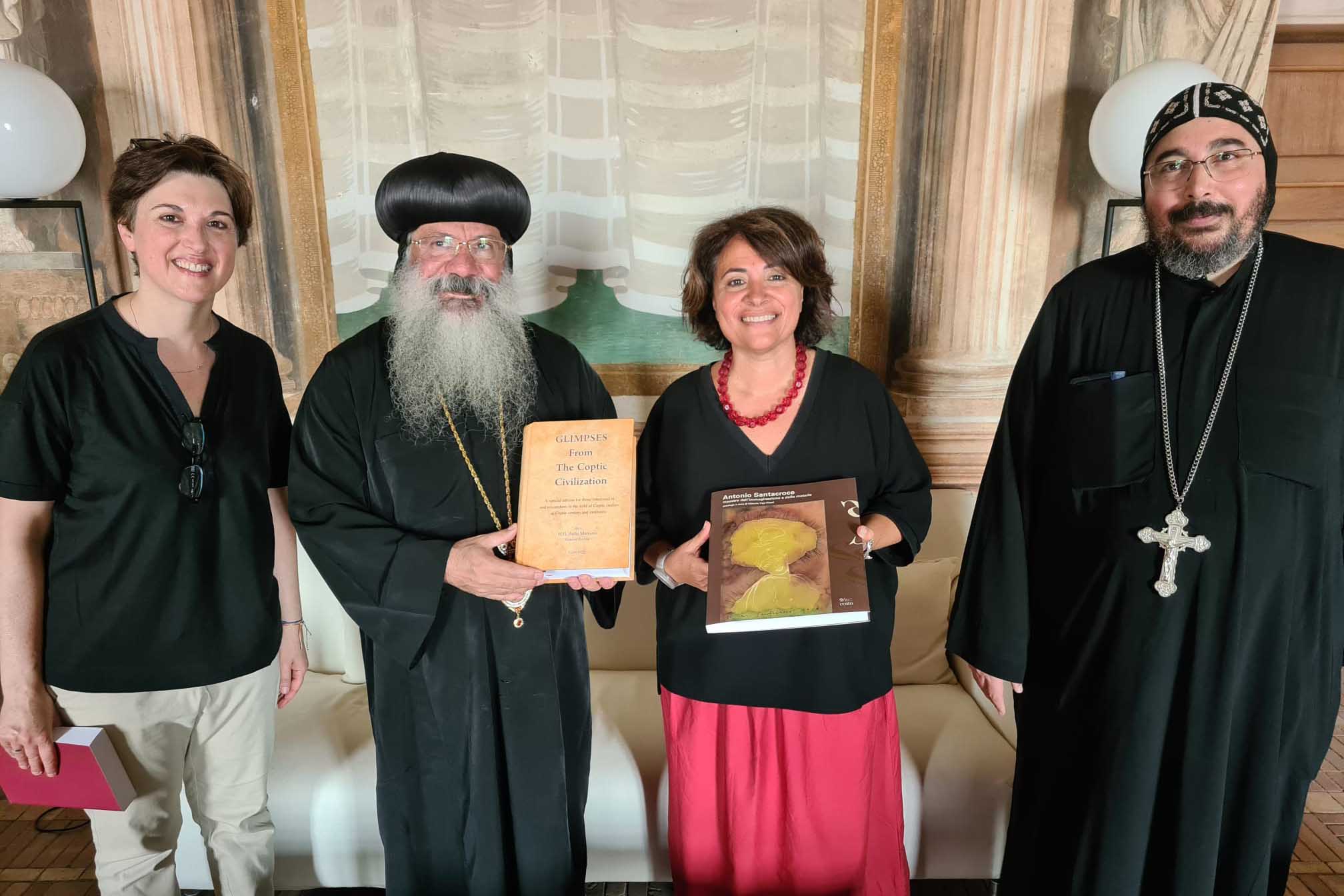In foto da sinistra Arianna Rotondo, Anba Martiros, Stefania Rimini e padre Theofilos