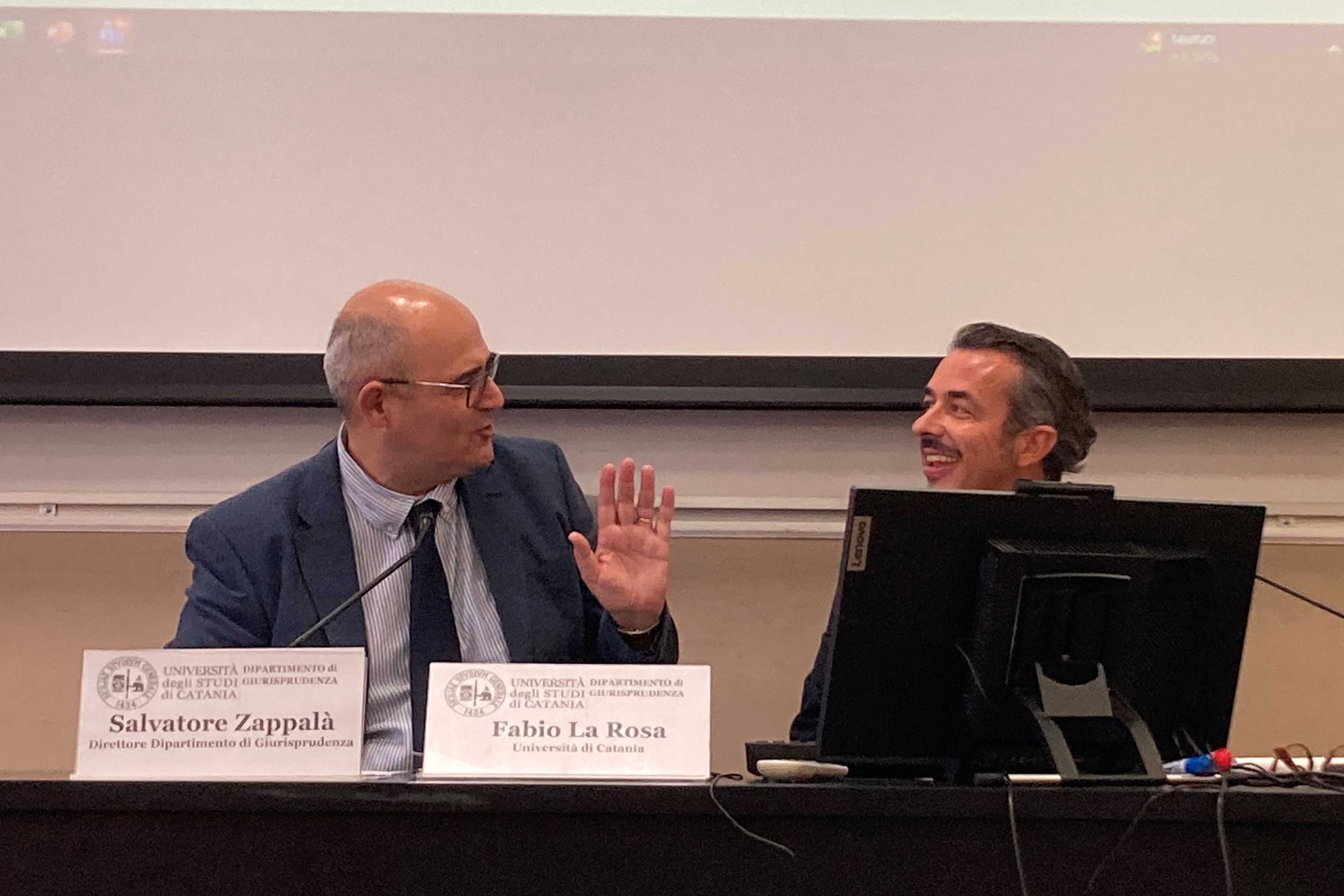 In foto da sinistra i docenti Salvatore Zappalà e Fabio La Rosa