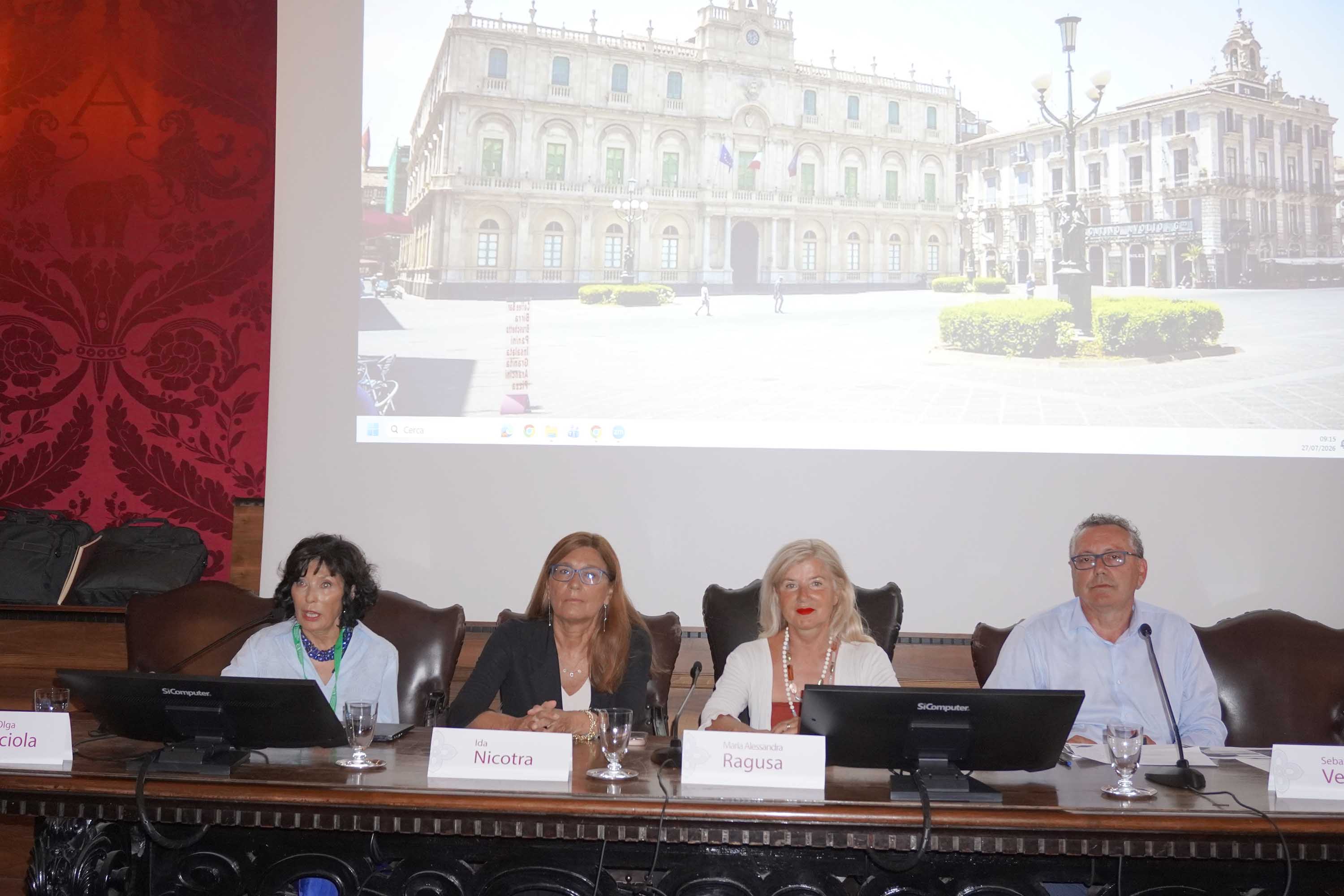 In foto da sinistra Olga Cacciola, Ida Nicotra, Alessandra Ragusa e Sebastiano Vecchio