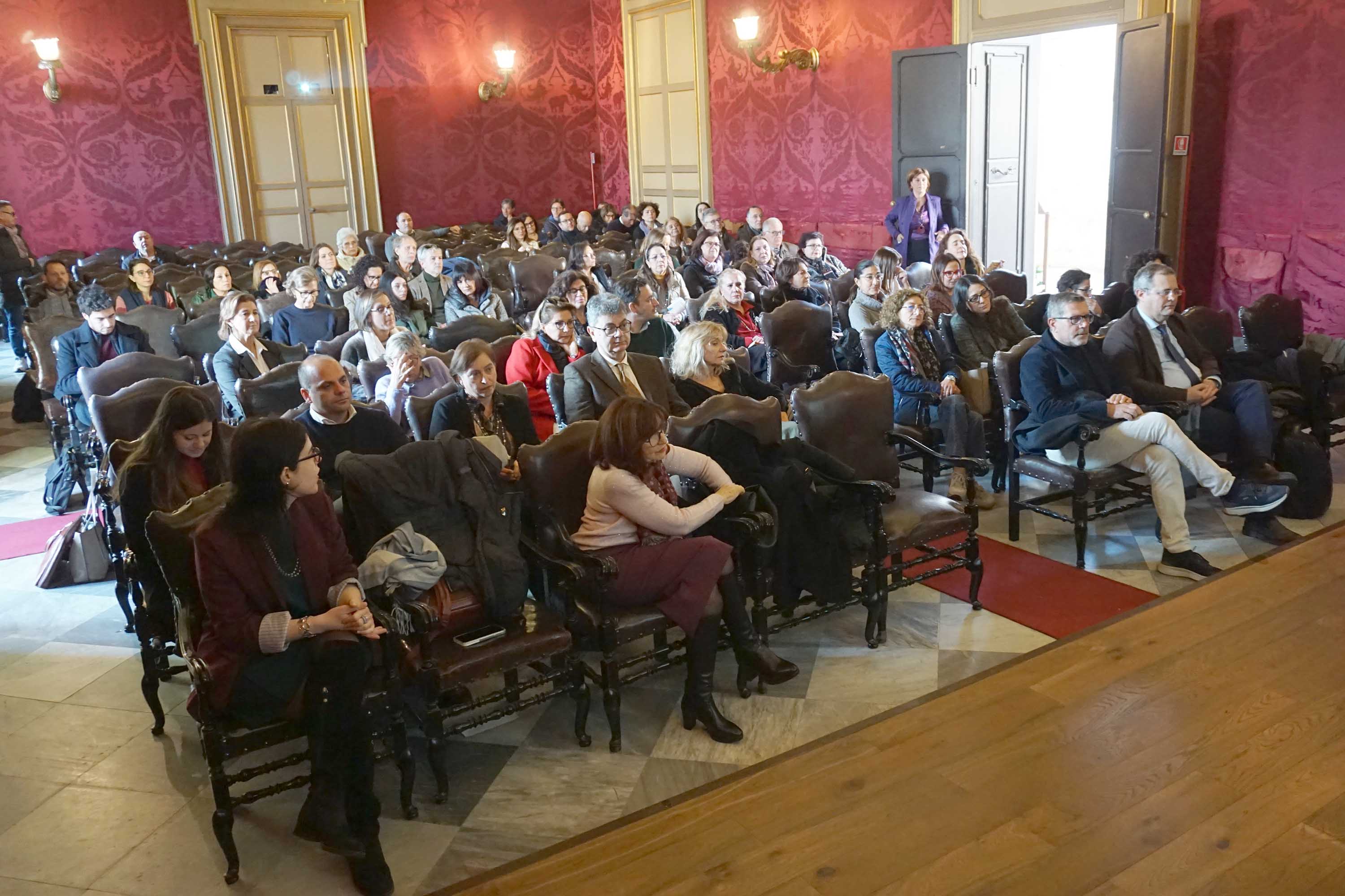 Il pubblico presente nell'aula magna del Palazzo centrale