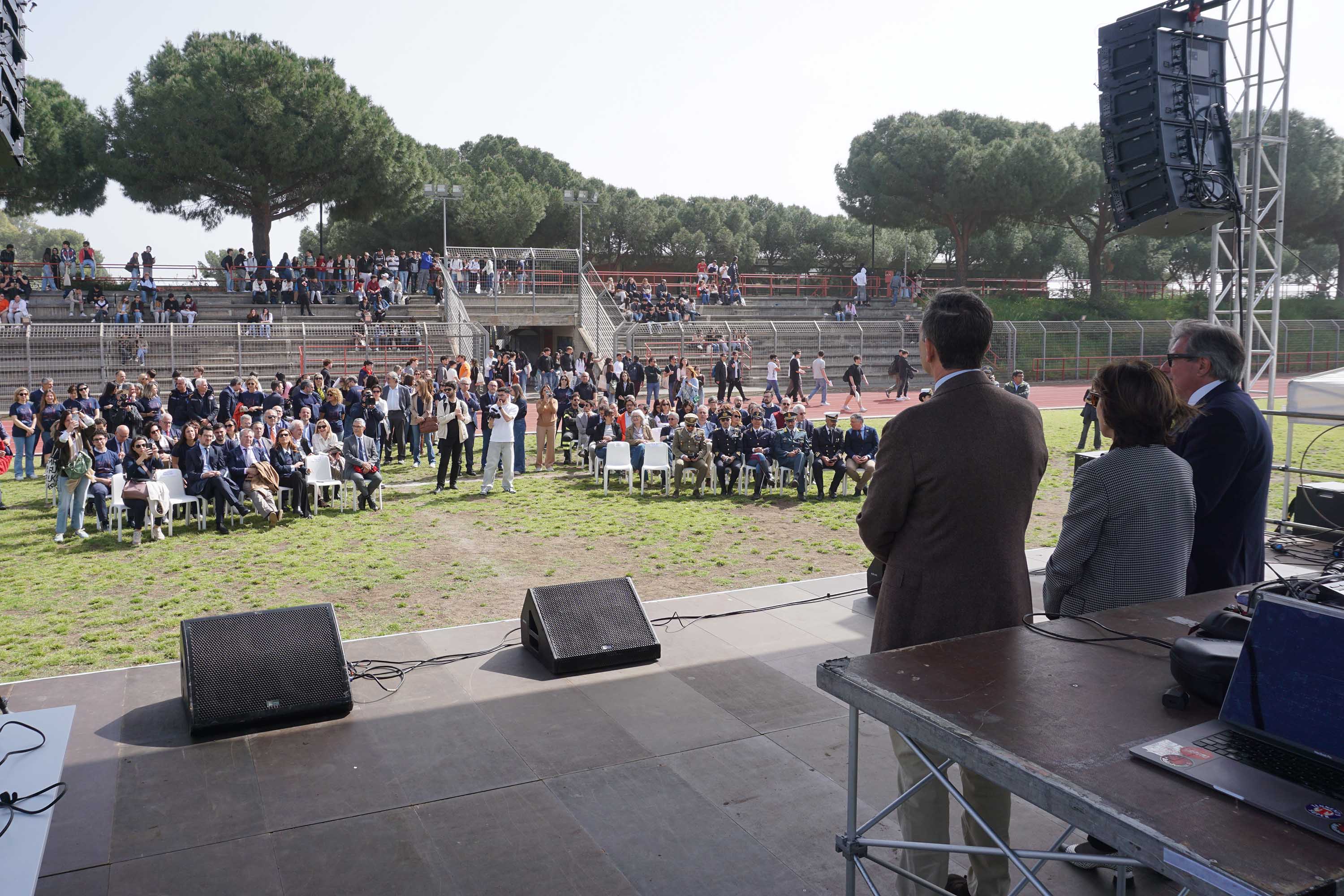 Un momento della cerimonia di inaugurazione