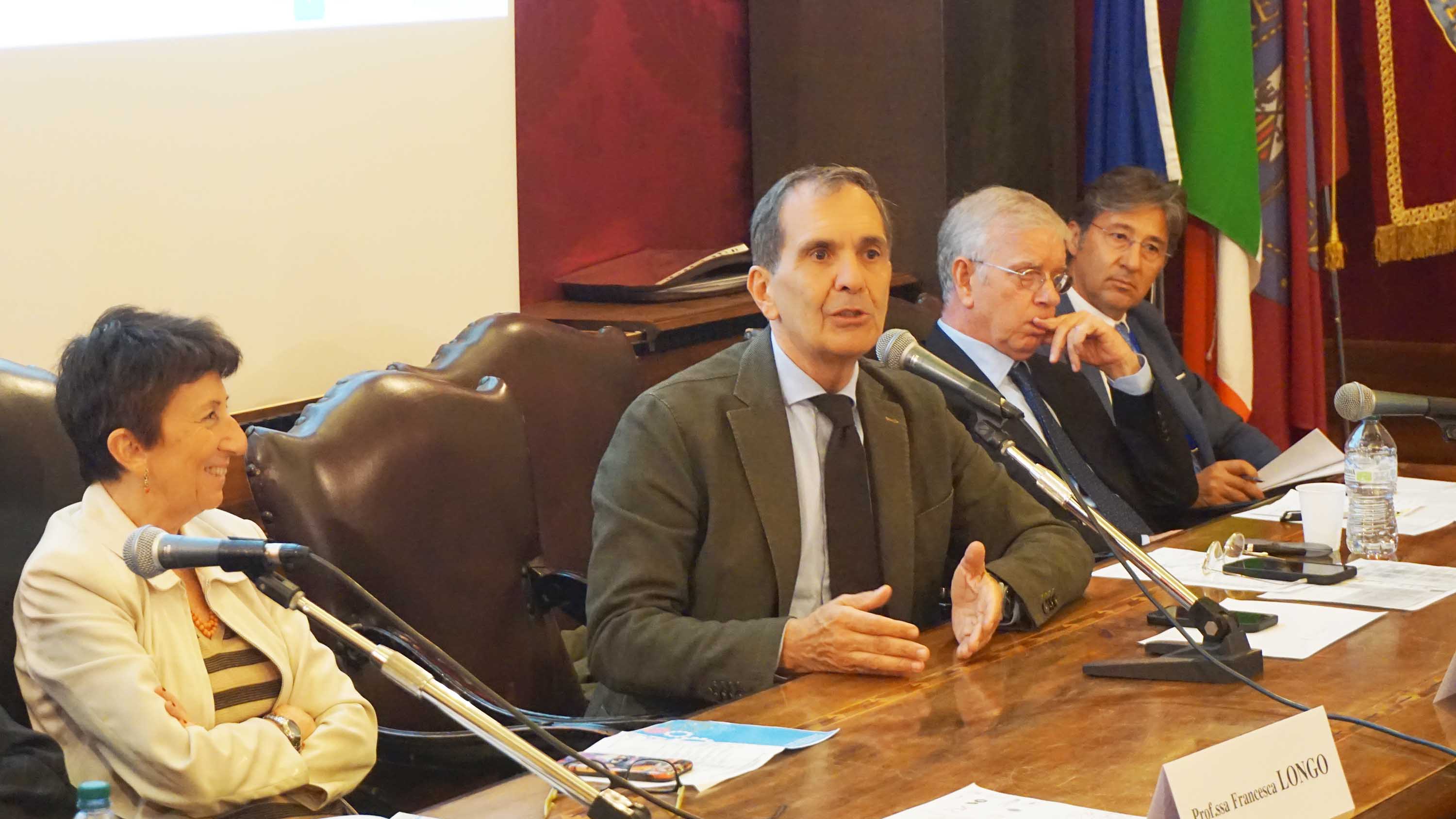 Un momento dell'intervento del sindaco di Catania Enrico Trantino