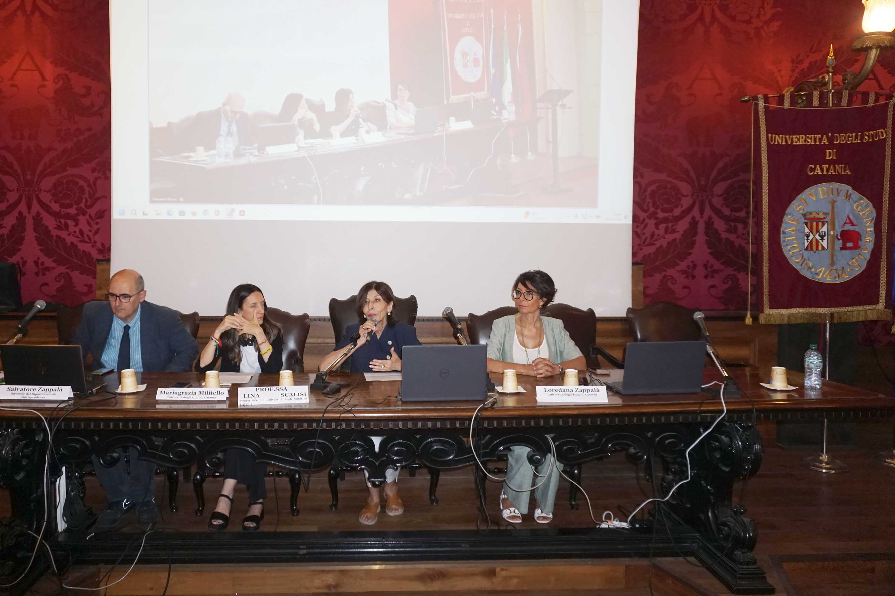 Un momento dell'intervento della prorettrice Lina Scalisi