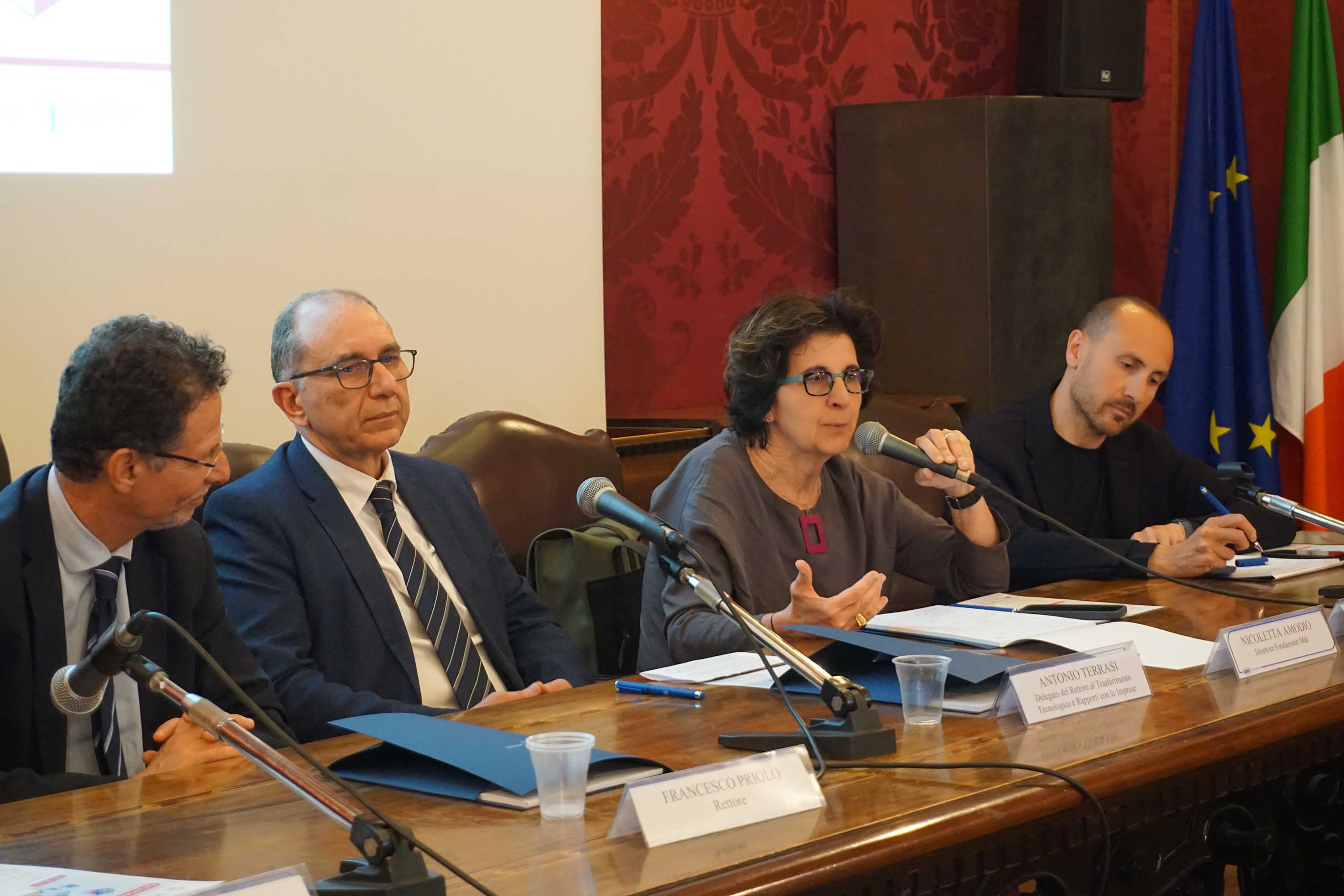 In foto da sinistra Francesco Priolo, Antonio Terrasi, Nicoletta Amodio e Antonio Perdichizzi