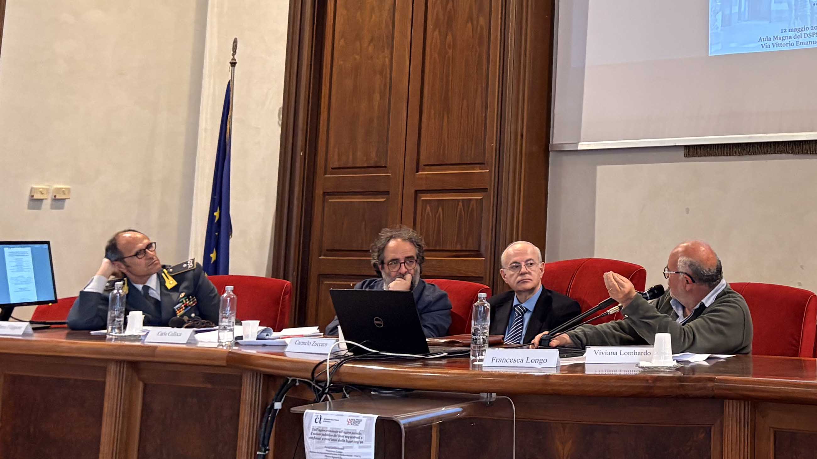 Un momento dell'intervento di Dario Montana