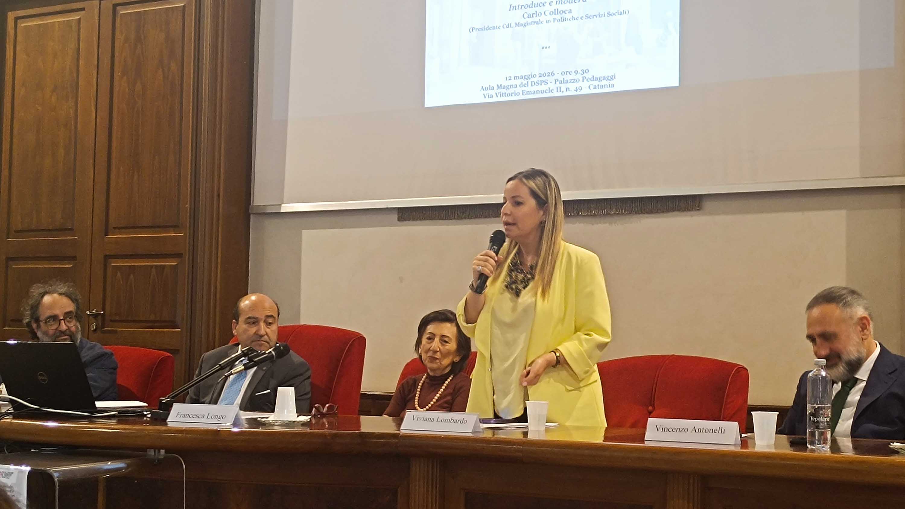 Un momento dell'intervento dell'assessore Viviana Lombardo