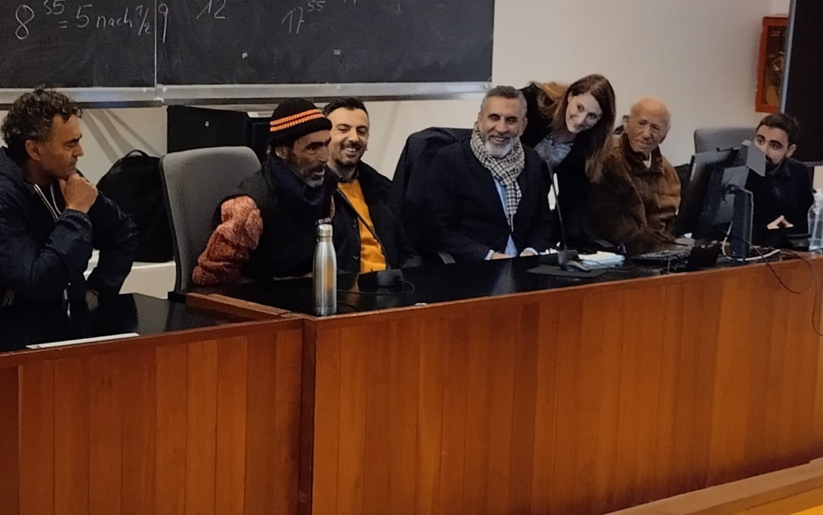Un momento dell'incontro al Monastero dei Benedettini