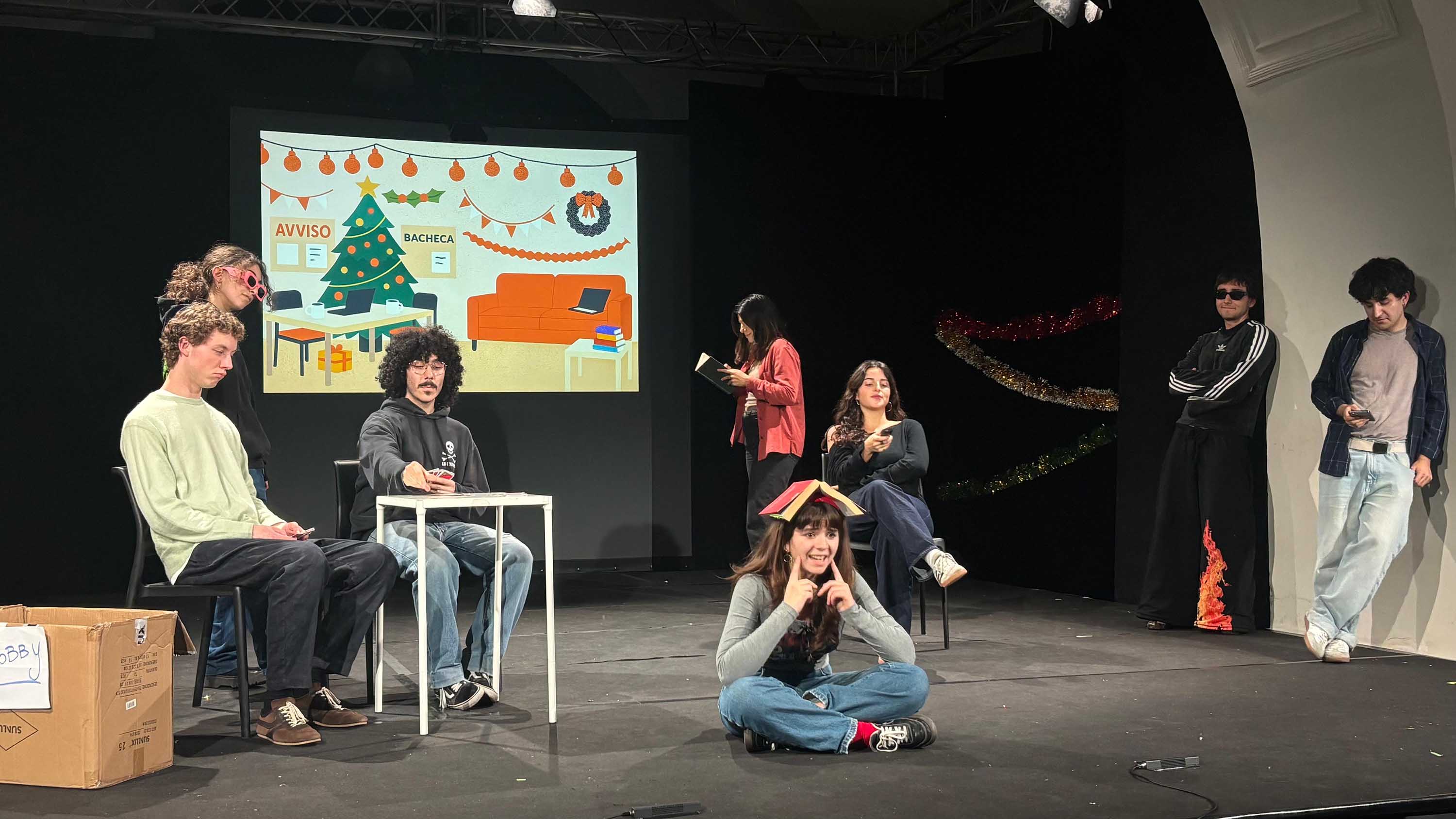 Studenti che studiano durante le vacanze di Natale