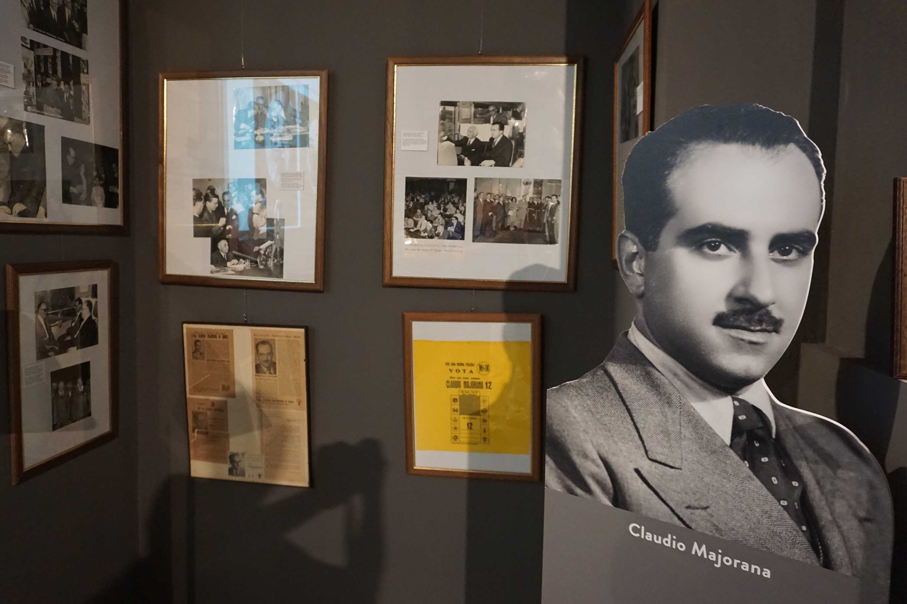 L'area della mostra dedicata a Claudio Majorana