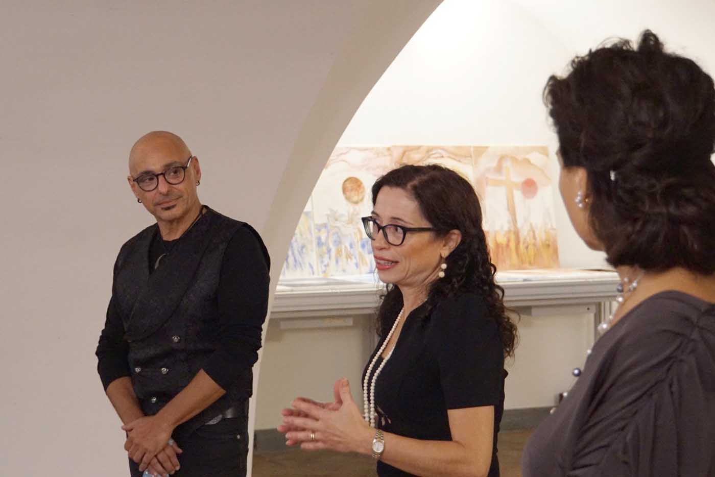 L'artista Giorgio Rizzo e la professoressa Cristina Soraci
