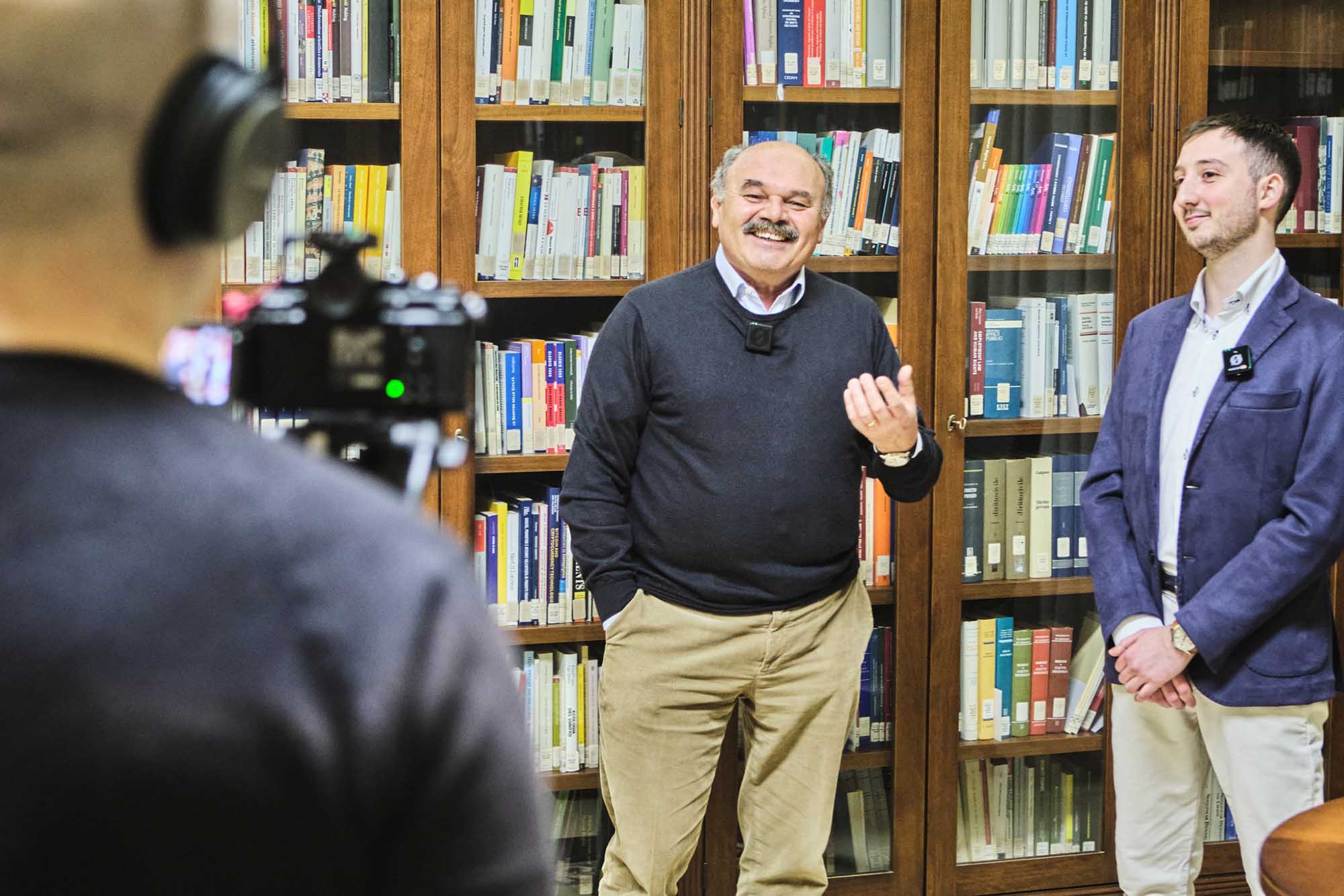 Oscar Farinetti e Filippo Fantauzzo durante l'intervista