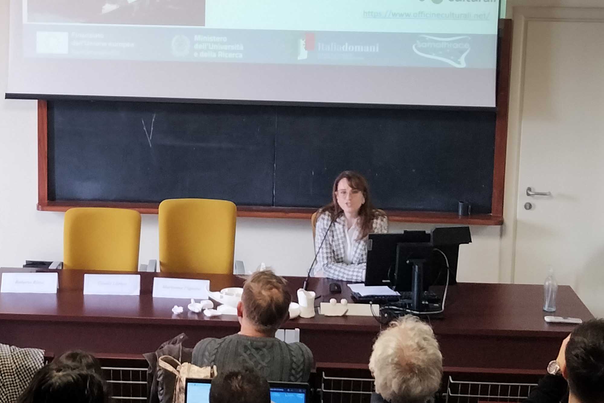 Un momento dell'intervento della ricercatrice Marianna Figuera