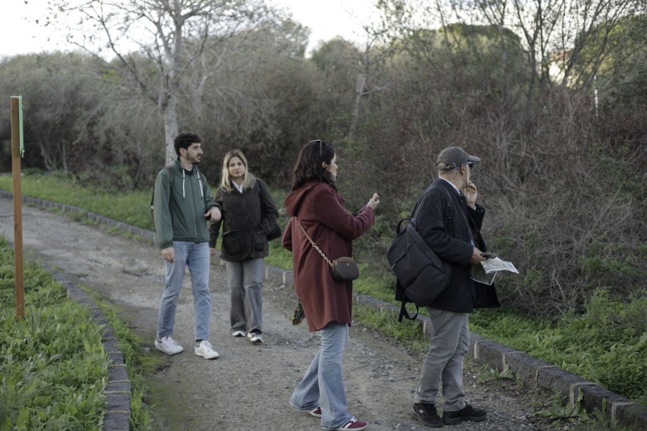 Un momento della passeggiata al Parco Gioeni