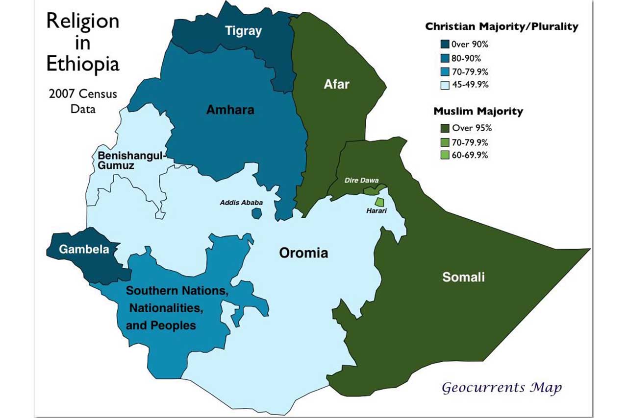 Il quadro delle religioni in Etiopia