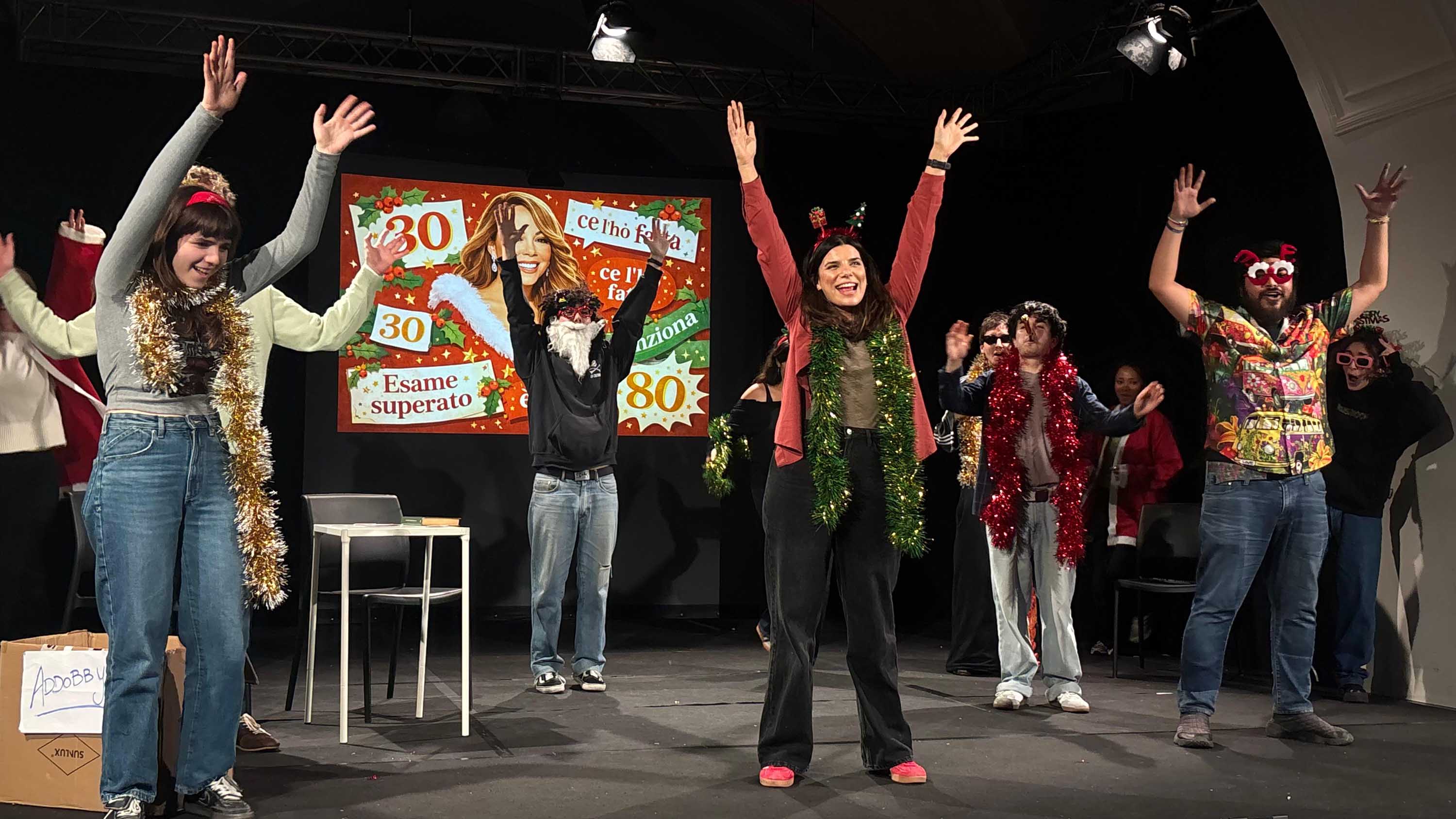 Un momento di festa all'interno dello studentato