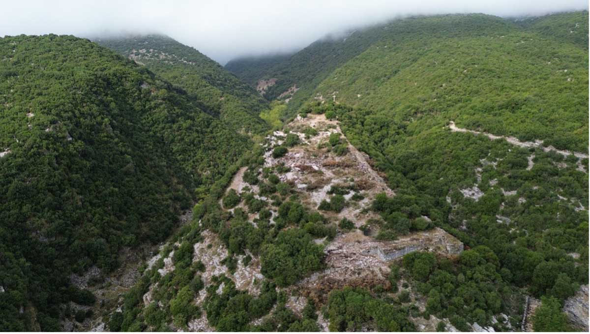 Veduta aerea della fortificazione di Sistrouni_