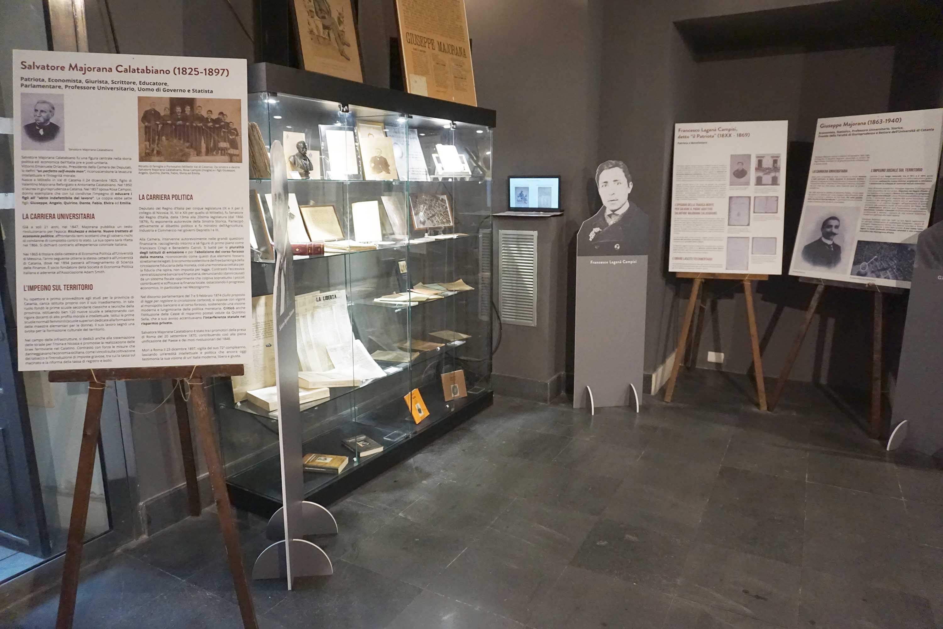 L'area della mostra dedicata a Salvatore Majorana