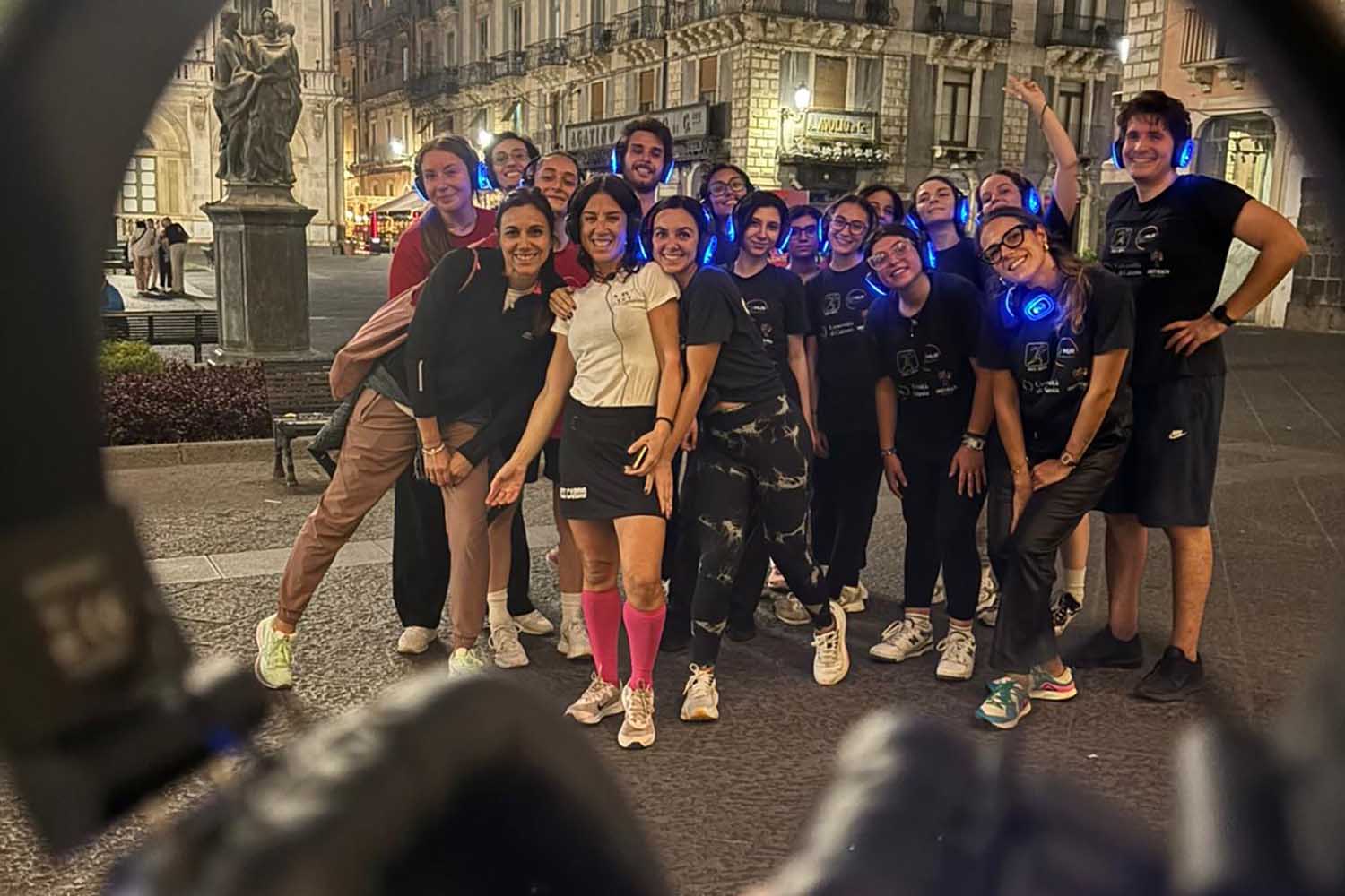 Un momento delle attività in piazza Università