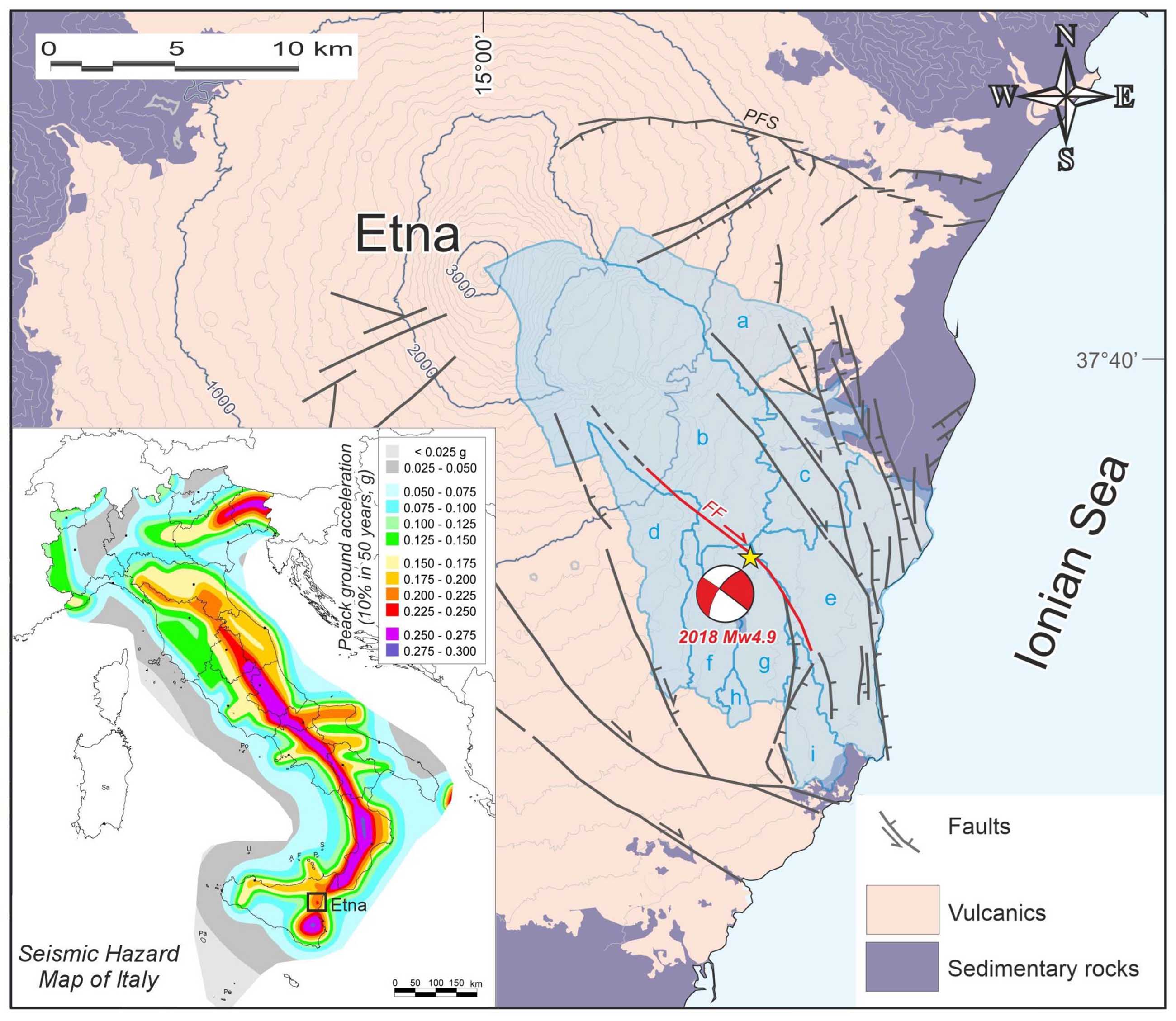 Contesto geologico e sismotettonico del versante sud-orientale dell'Etna