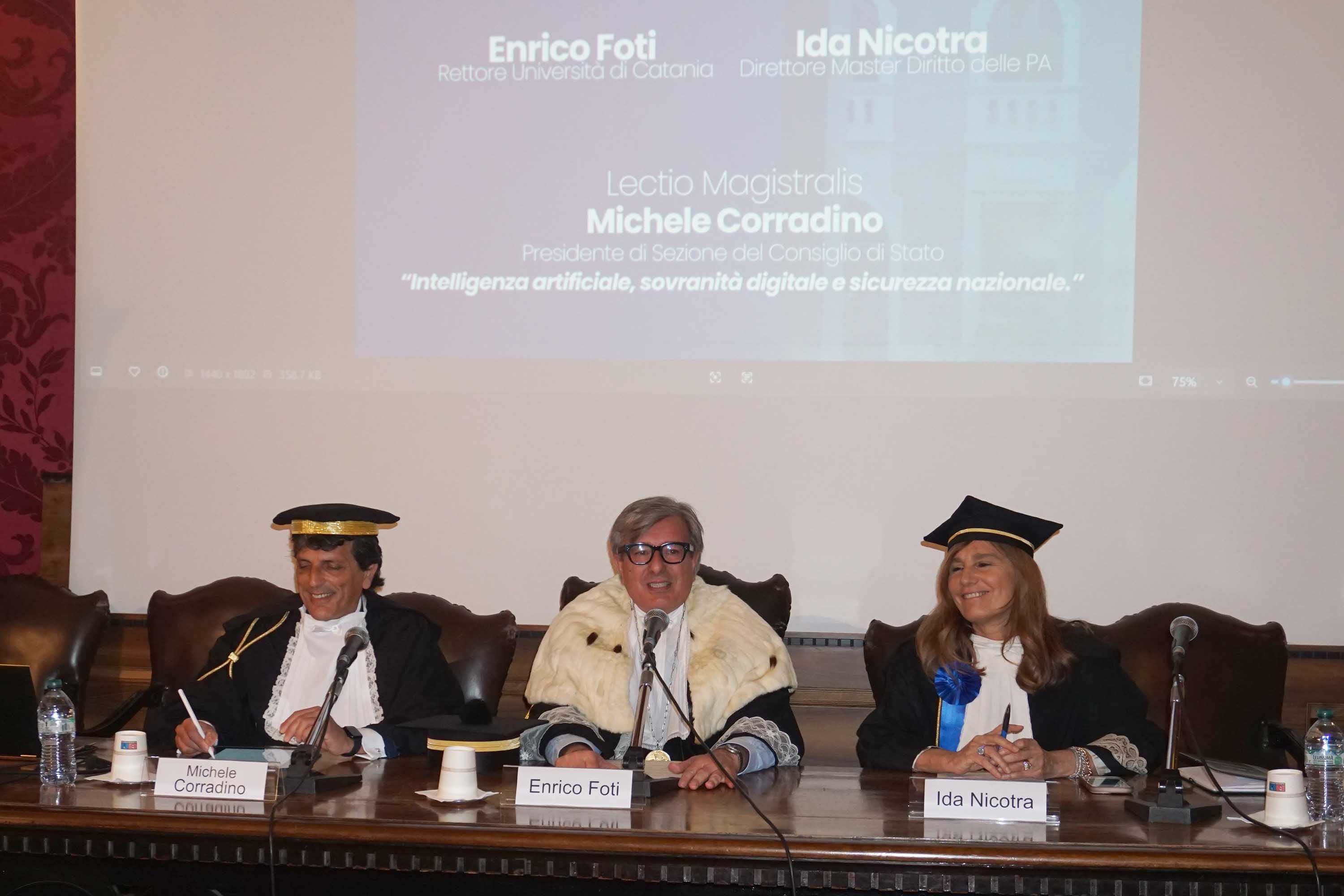 In foto da sinistra Michele Corradino, Enrico Foti e Ida Nicotra